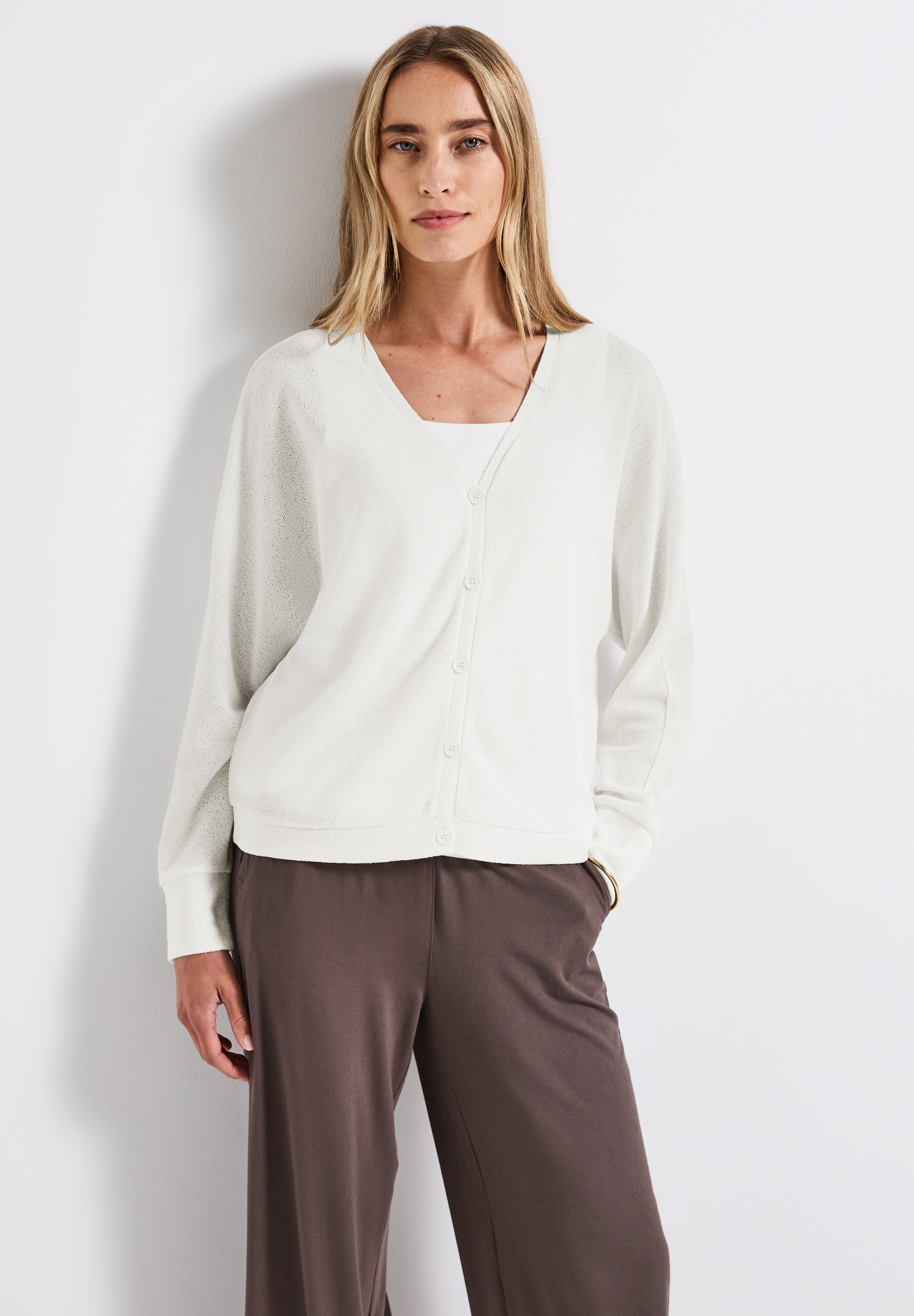 STREET ONE Sweatjacke, im Strick-Look günstig online kaufen
