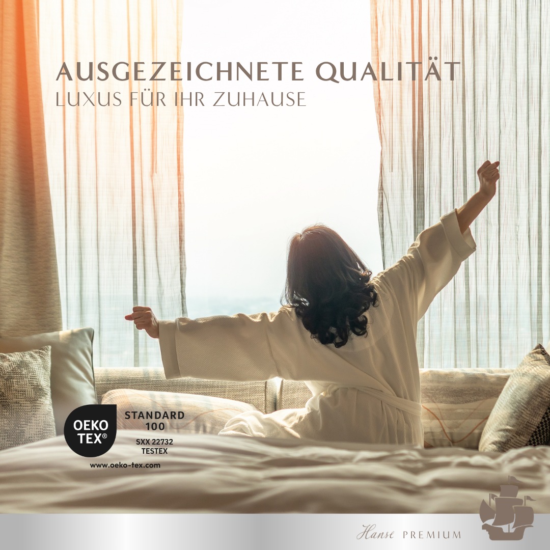 Hanse mit Kogge Seitenschläferkissen »Hanse Premium, Federn & Daunen, Luxushotelqualität, Made in Germany« hochwertig gefülltes Kissen, Stillkissen, Baumwollbezug 40x145 cm
