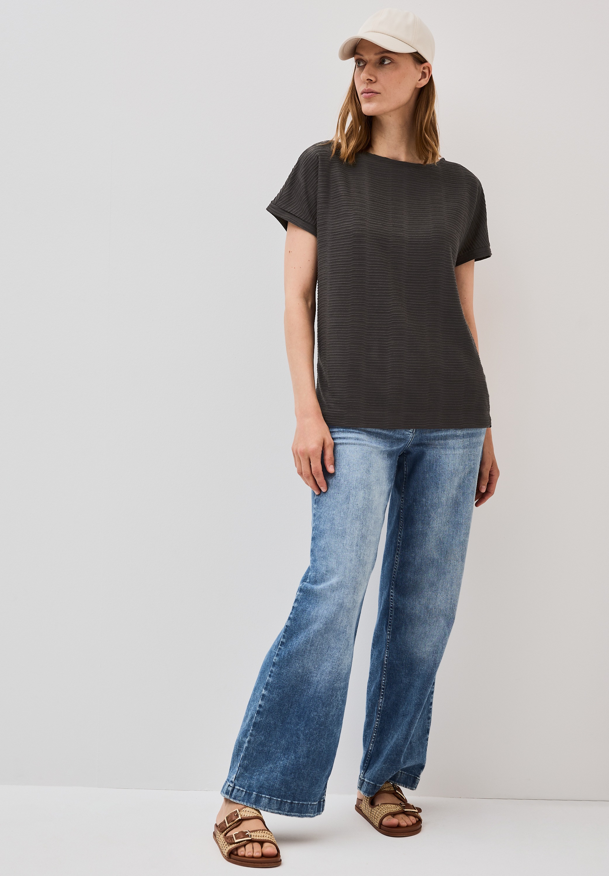 Thumbnail - Cecil T-Shirt aus elastischem Materialmix