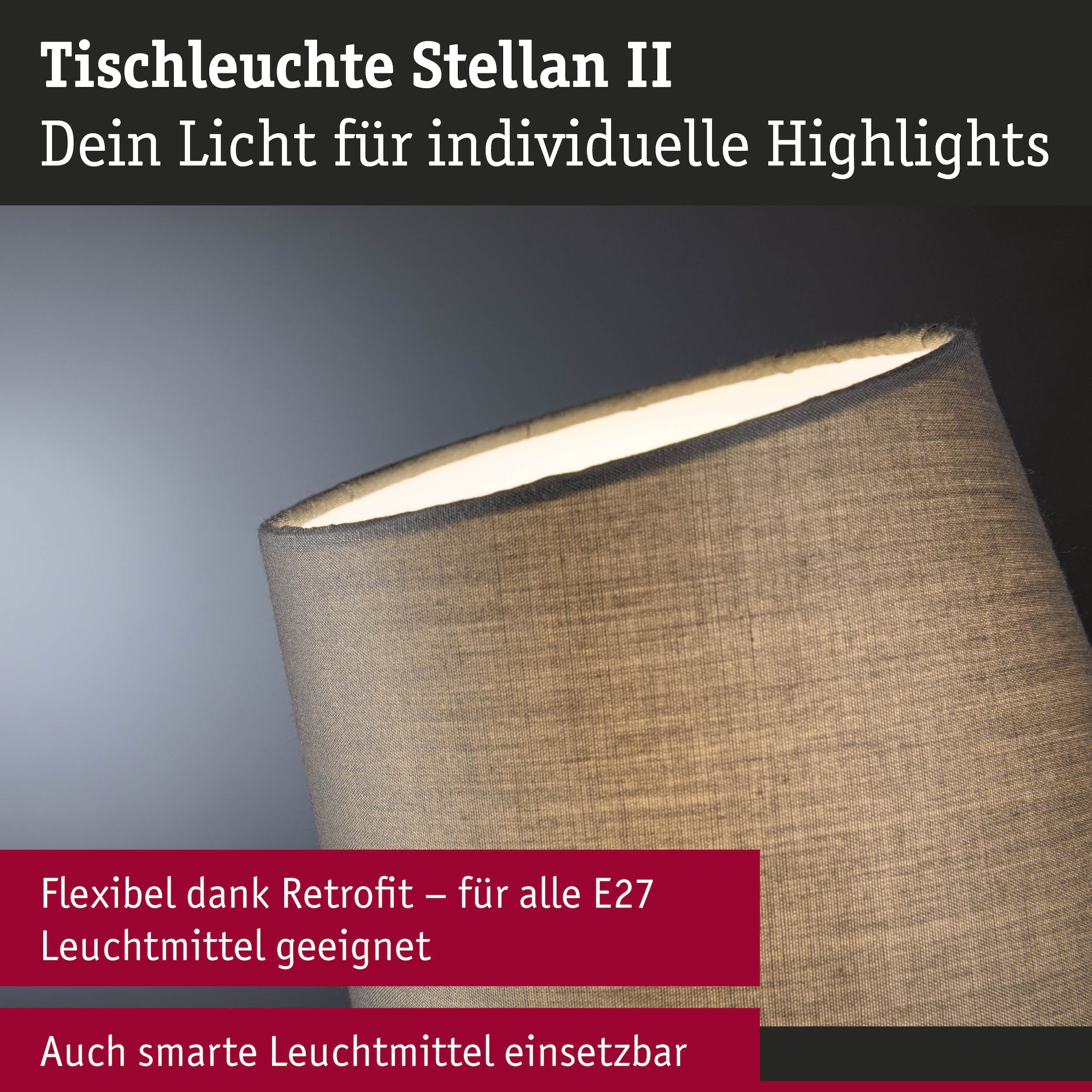 Paulmann Tischleuchte »Stellan II max.1x20W E27 230V« E27 1 Stk. Dimmbar