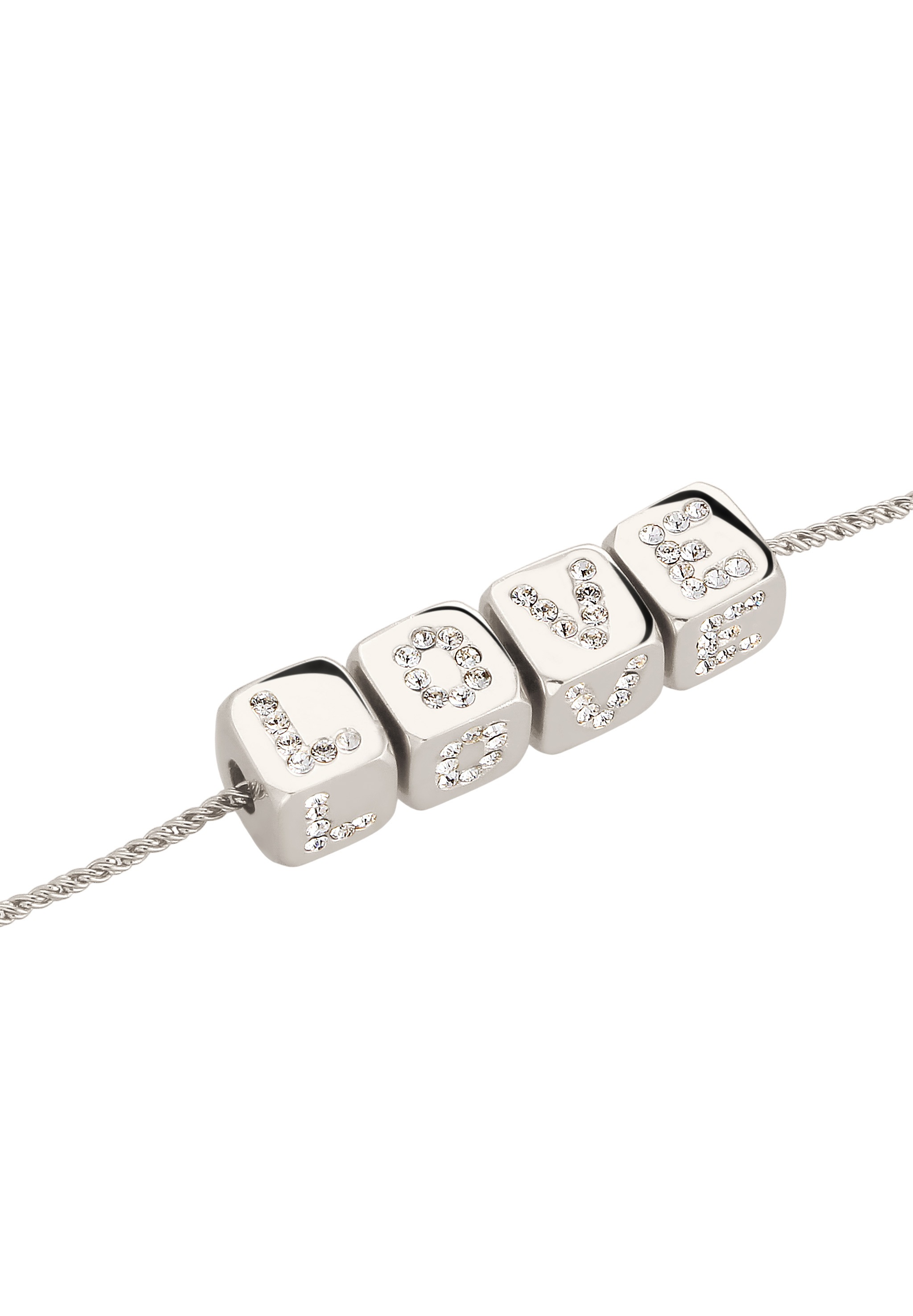 Elli Kette mit Anhänger »Halskette Love Liebe mit Kristallen von Swarovski(R) 925 Sterling Silber«