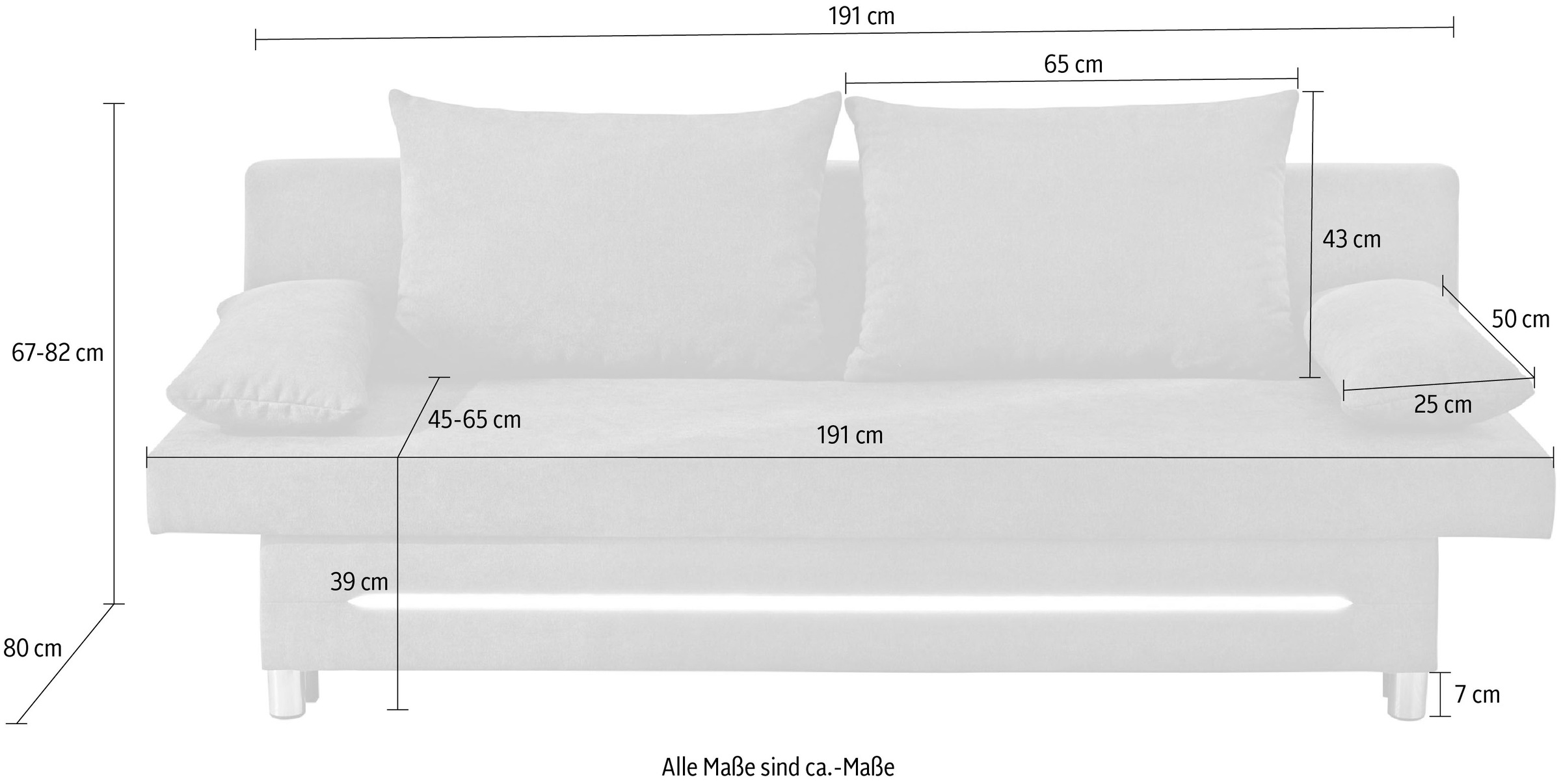 Jockenhöfer Gruppe Schlafsofa »Sunrise, mit dimmbarer LED-Beleuchtung«, Gästebettfunktion, Stauraum/Bettkasten, mit Kissen