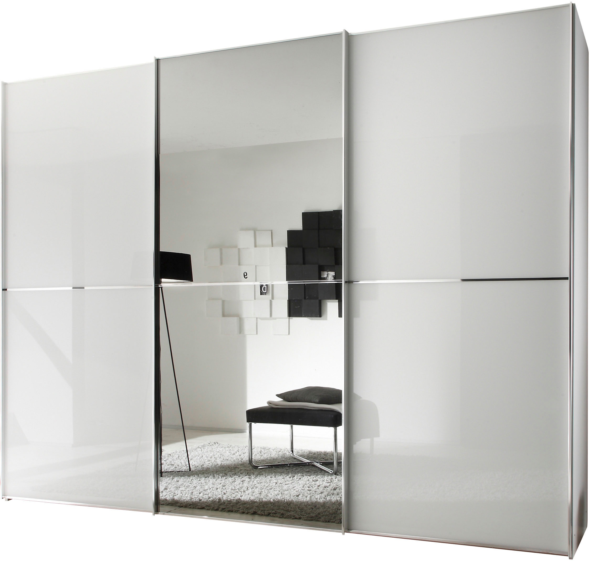 STAUD Schwebetürenschrank "Sinfonie Plus, edles Design in hochwertiger Qualität, Made in Germany" in 4 verschiedenen Ausstattungen erhältlich, Mit kombinierter Glas-Spiegel-Front, viele Varianten