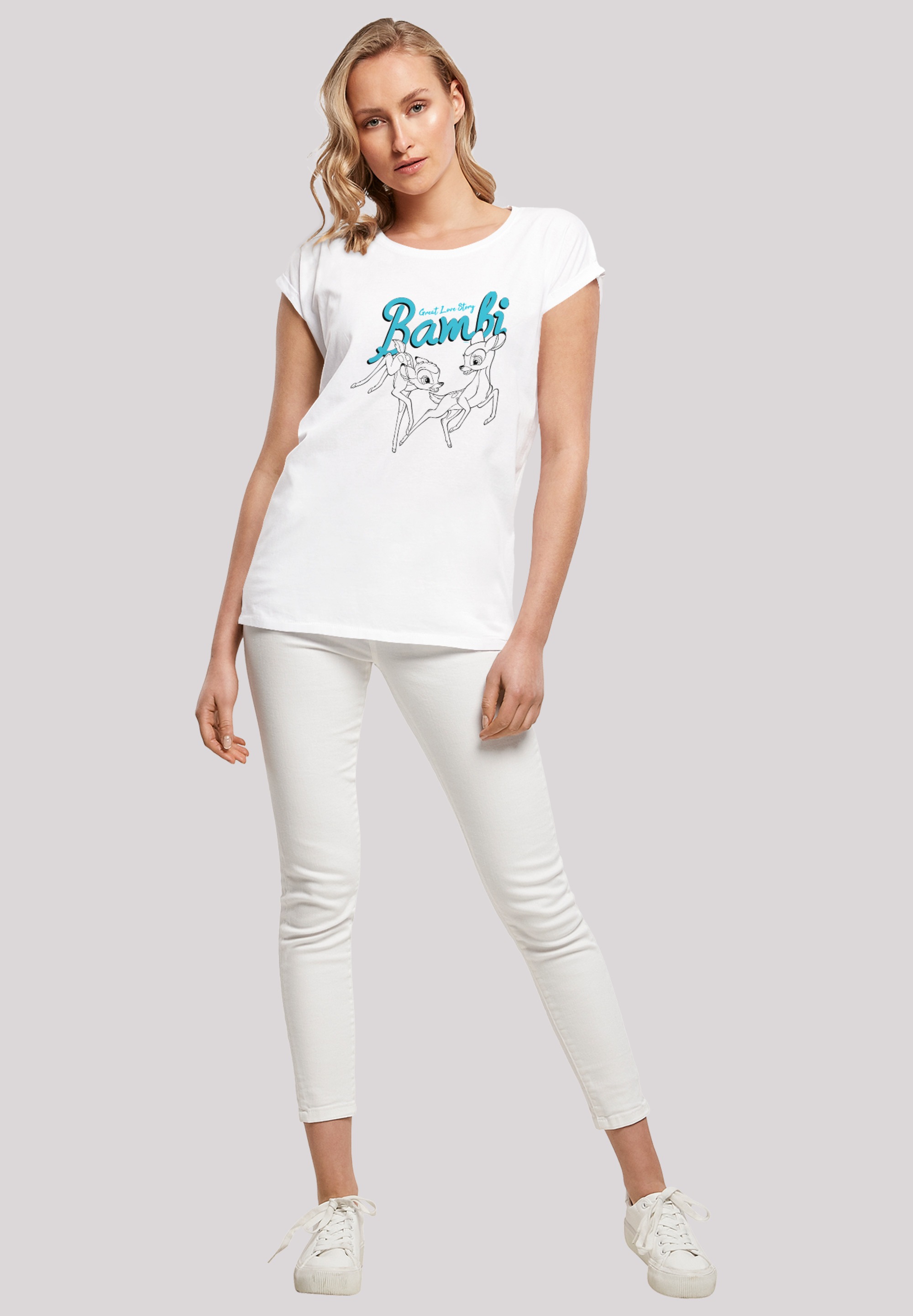 F4NT4STIC T-Shirt »Bambi Great Love Story«, Damen,Premium Merch,Regular-Fit,Kurze Ärmel,Bedruckt