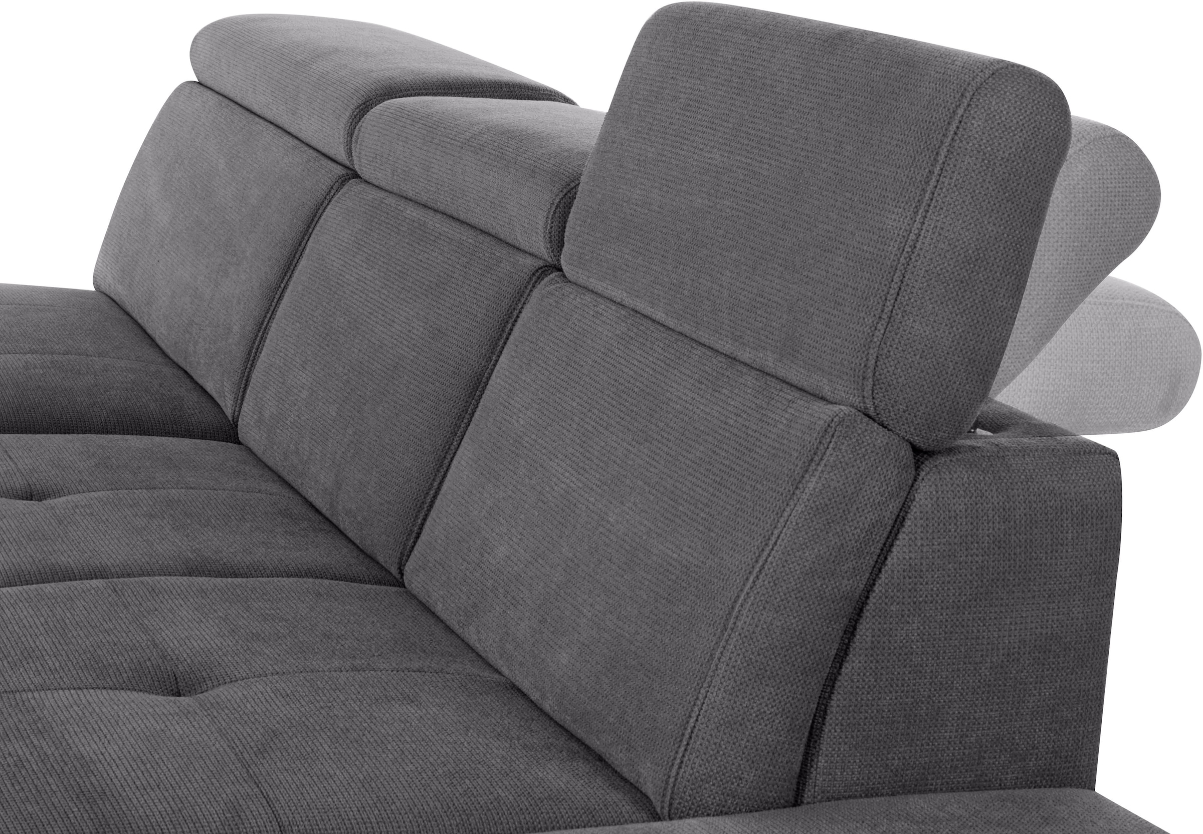 INOSIGN Ecksofa »Cardiz L-Form«, inkl.Kopfteilverstellung und Federkern wahlweise mit Bettfunktion