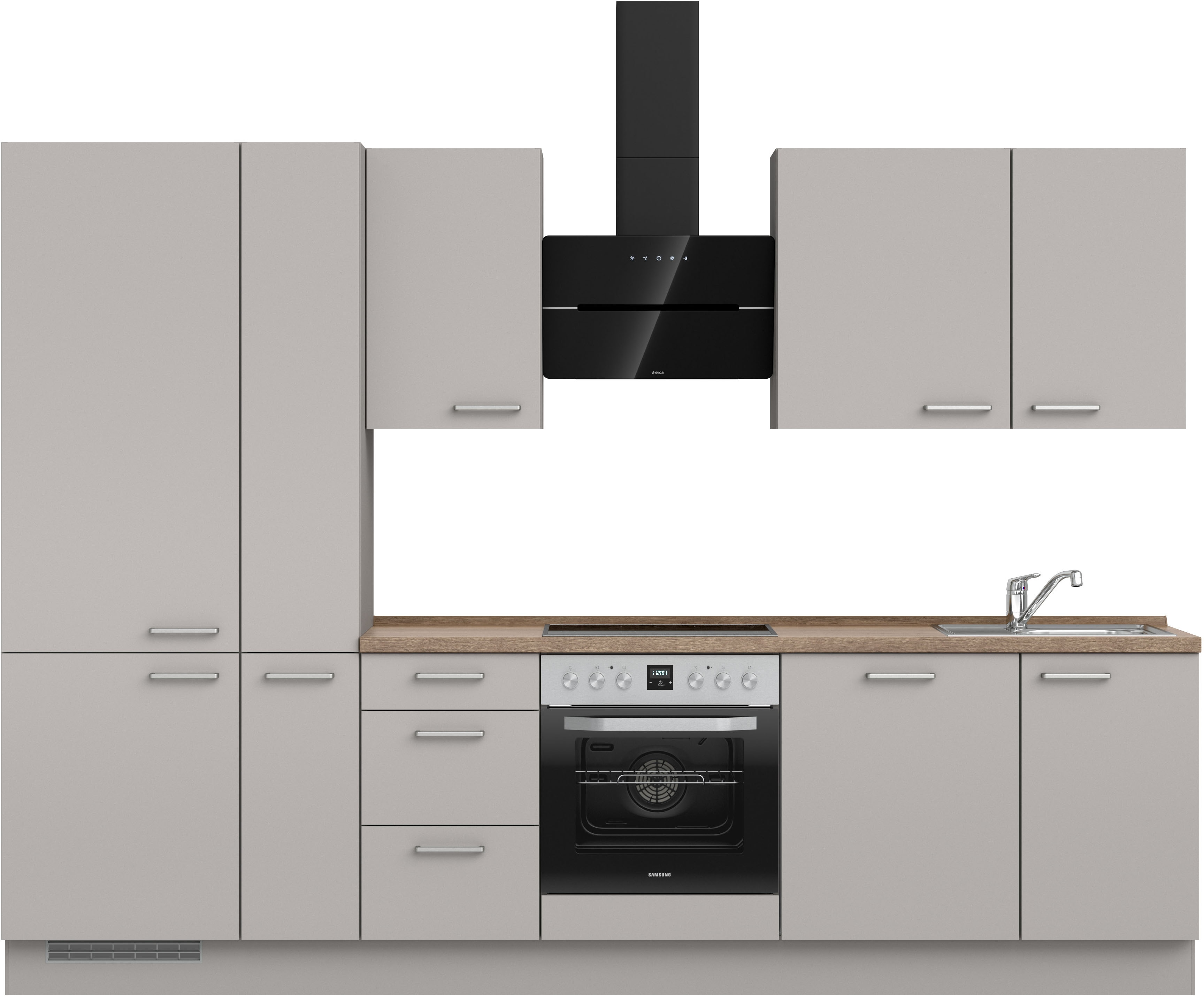 nobilia Küchenzeile ""Touch II", NEU: individuell anpassbar mit gratis Profi-Beratung" vormontiert, Breite 300 cm, Ausrichtung wählbar, wahlw. mit E-Geräten