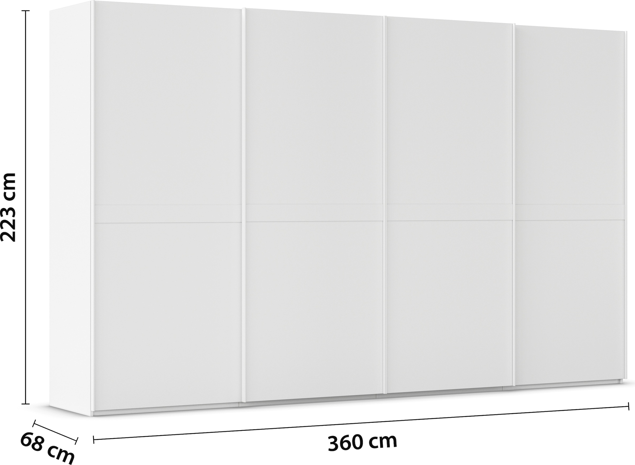 rauch Schwebetürenschrank »Kleiderschrank Schrank Garderobe Schlafzimmerschrank SCALE-LINE«, edle Optik mit Bauchbinde in Korpusfarbe Dekorfront MADE IN GERMANY