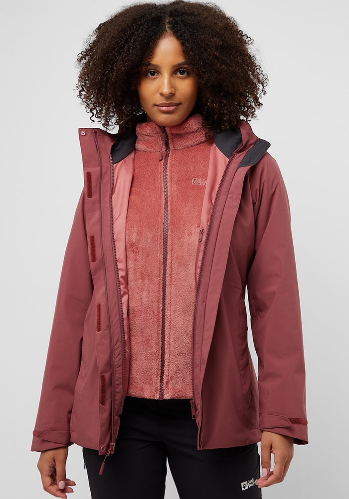 Jack Wolfskin 3-in-1-Funktionsjacke »ROTWAND 3IN1 JKT W«, mit Kapuze