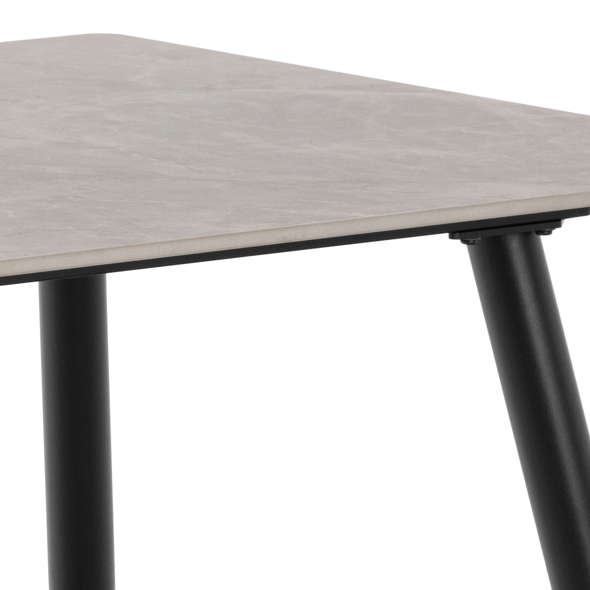 ACTONA GROUP Esszimmer-Set »Essgruppe, Speisetisch mit Stühlen«, (Komplett-Set, 5 St., 1x Tisch + 4x Stühle), Rechteckig Esstisch + 4x Stühle, grau keramik, beige,140x80x75cm