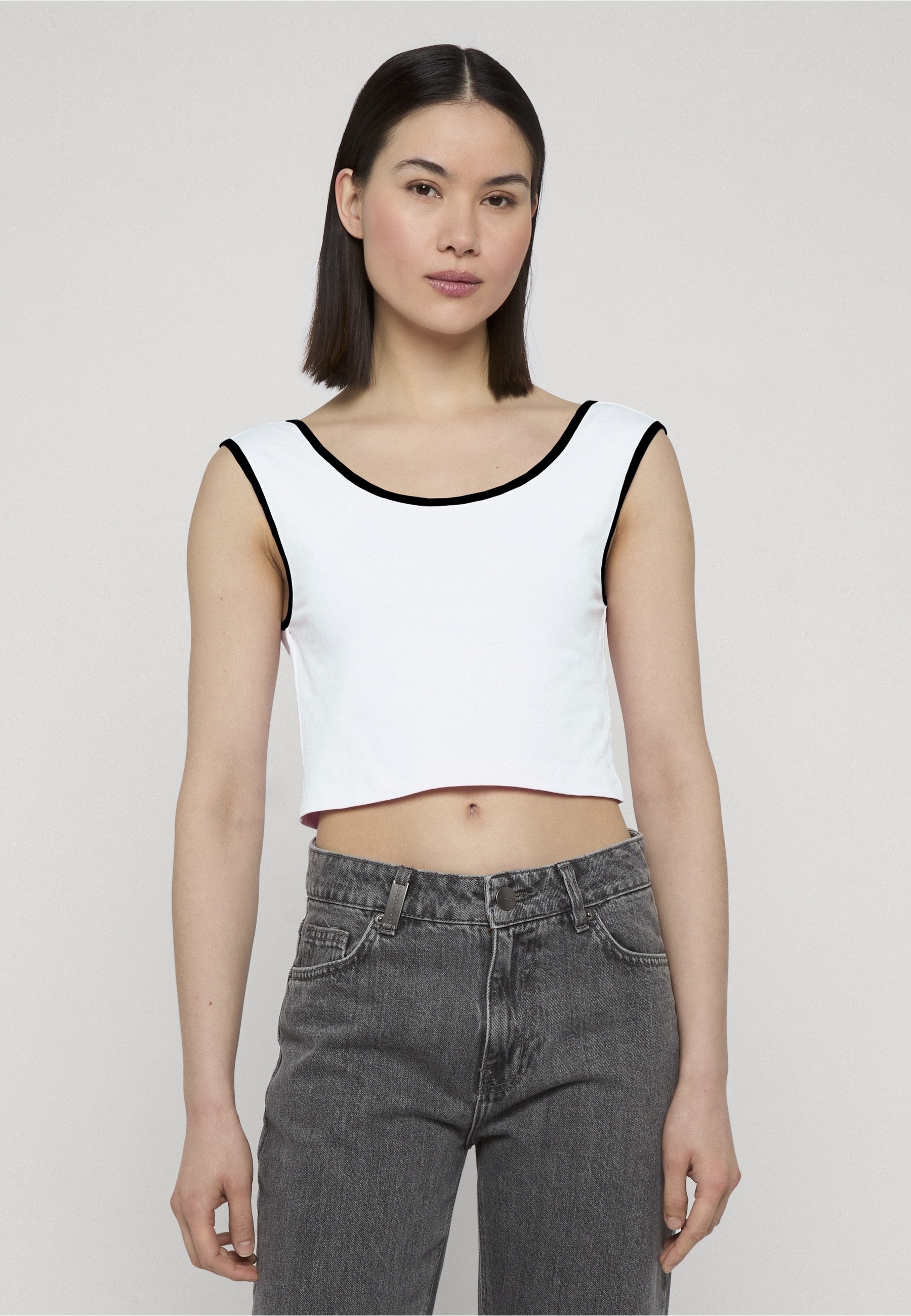 URBAN CLASSICS T-Shirt »Urban Classics Ladies Contrast Cropped Top« 1 Stk.
