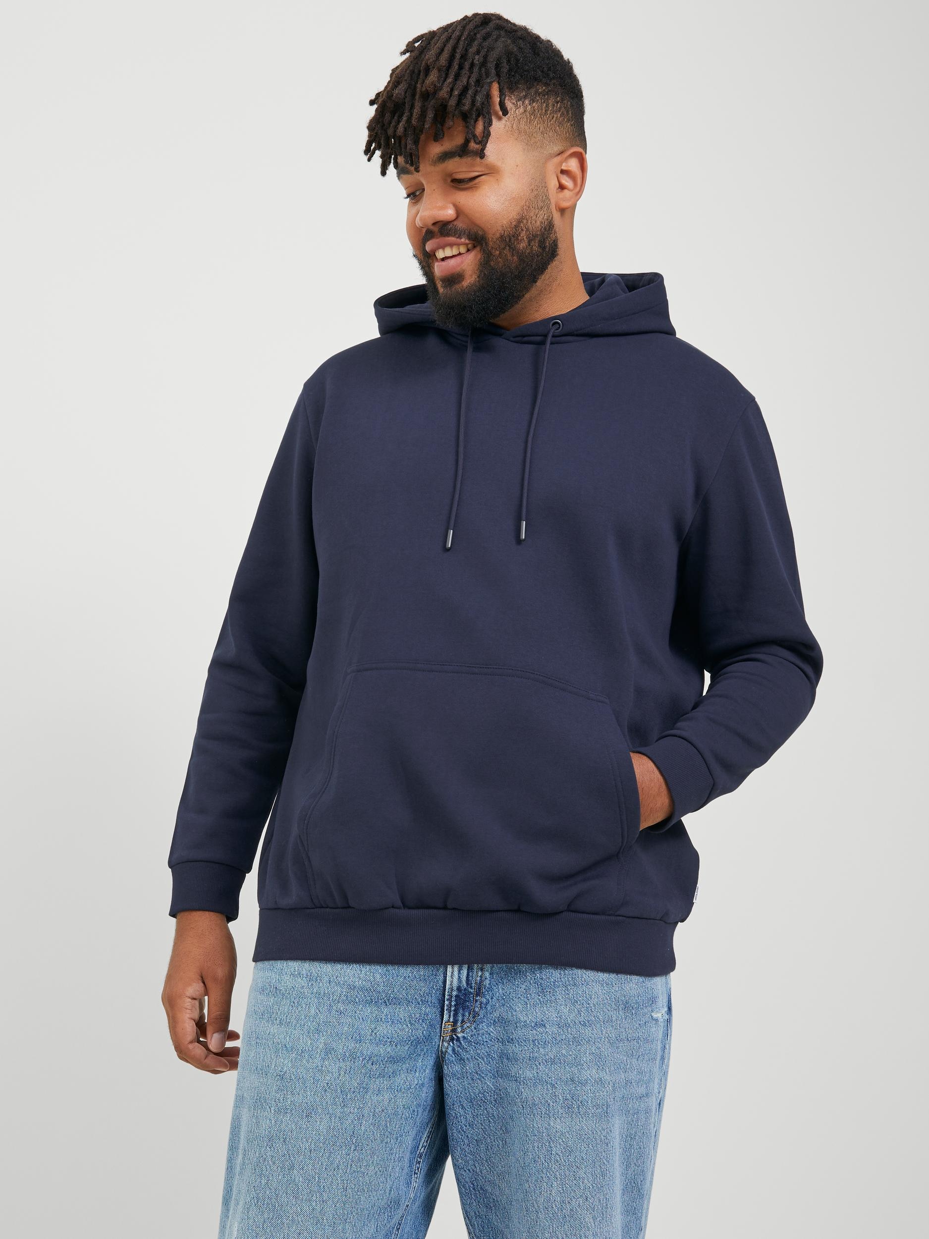 Jack & Jones PlusSize Kapuzensweatshirt "JJEBRADLEY SWEAT HOOD NOOS PLS", mit Rippbündchen