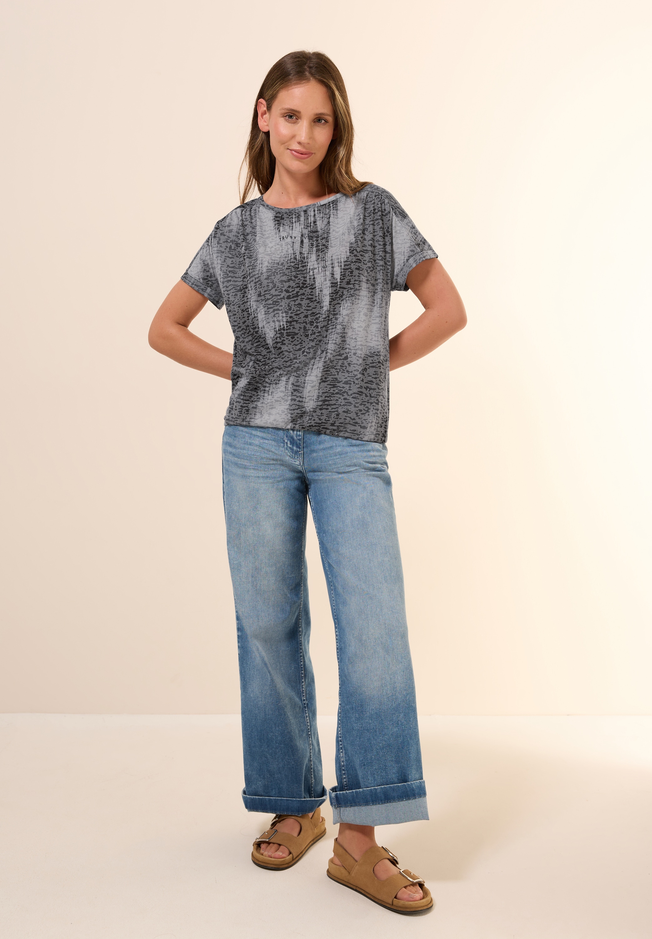 Cecil T-Shirt, mit Elastiksaum