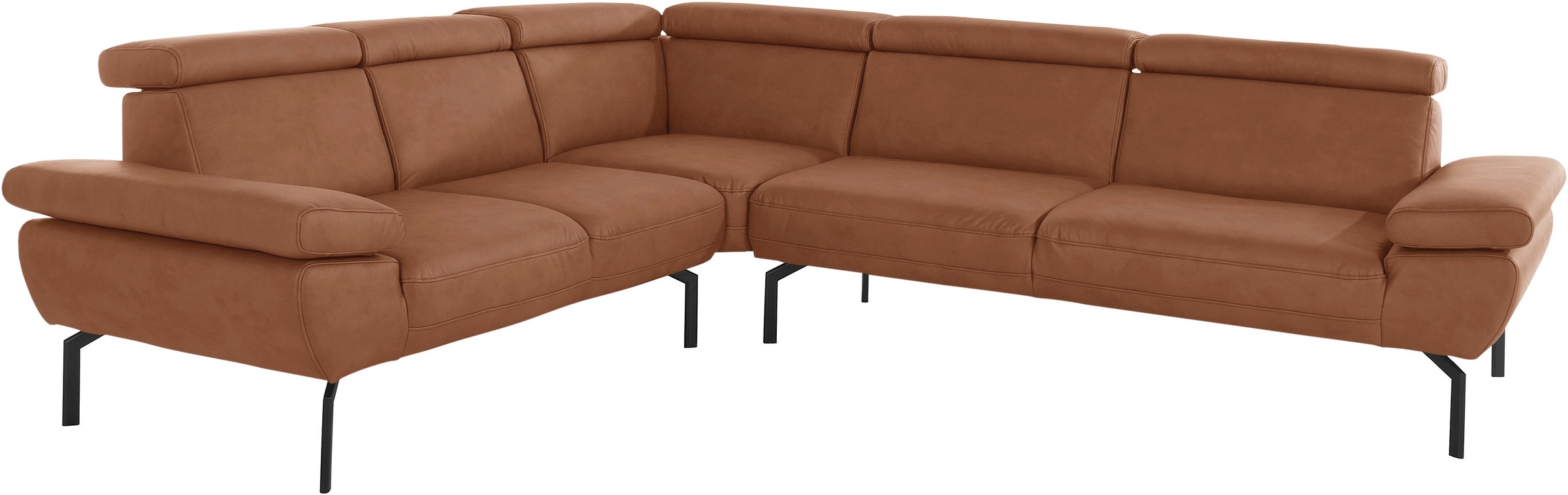 Ecksofa mit Places Luxus«, Luxus-Microfaser wahlweise | of in bestellen »Trapino Lederoptik Rückenverstellung, BAUR Style