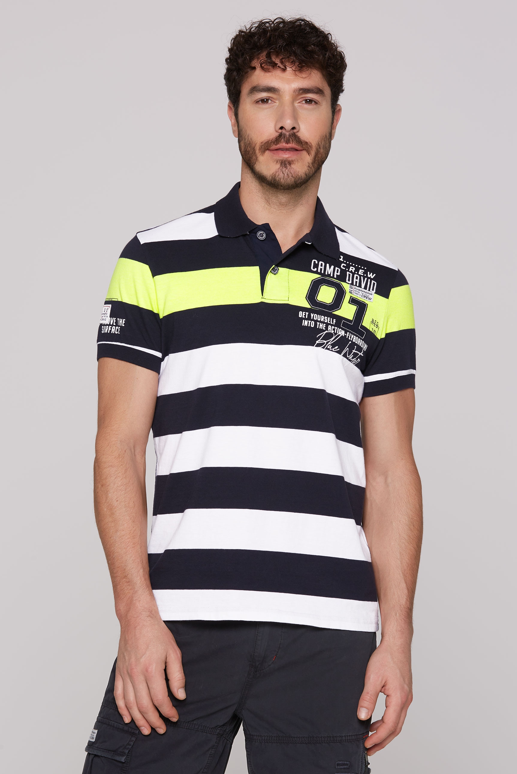 CAMP DAVID Poloshirt, mit Logo Print günstig online kaufen