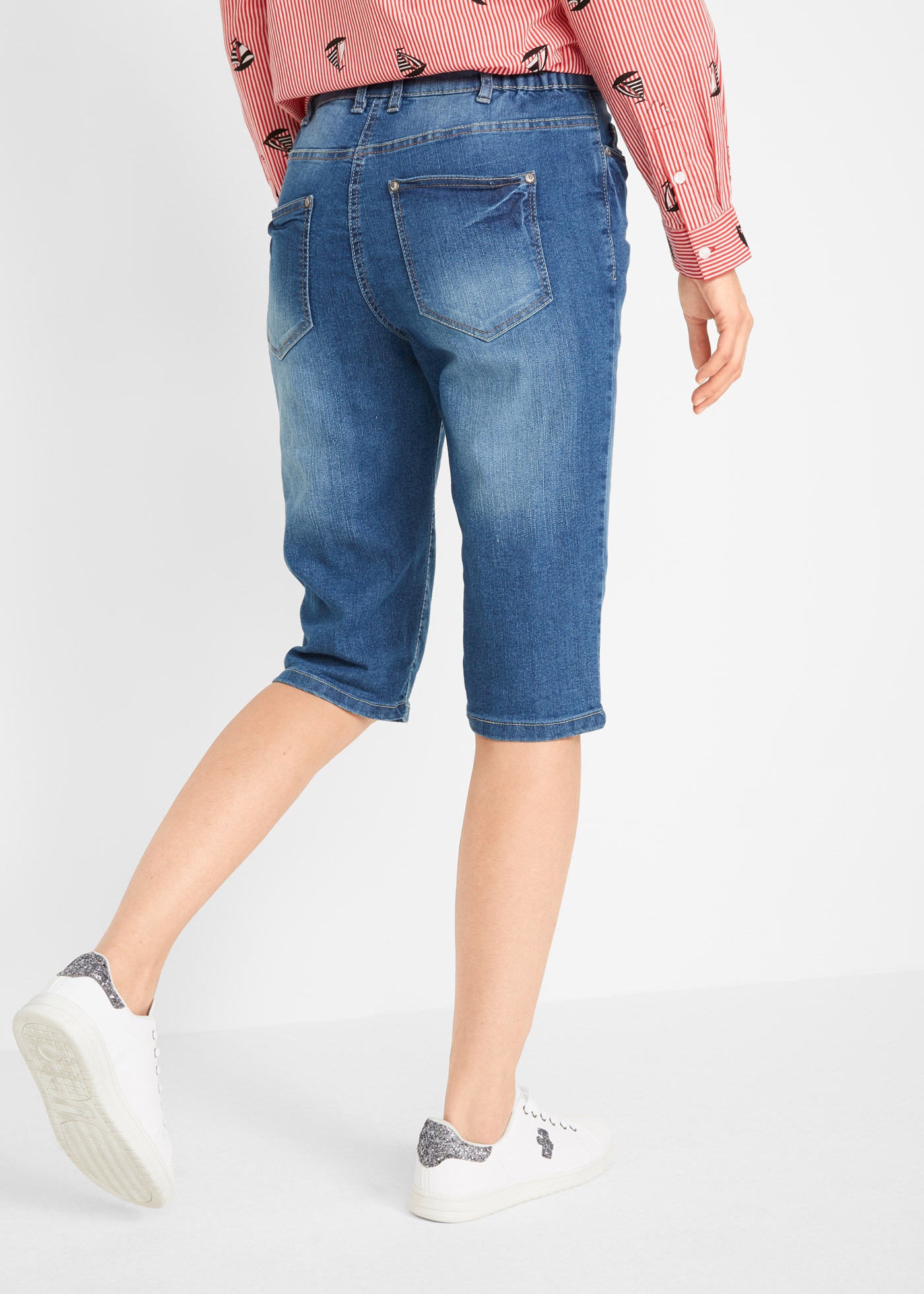 bonprix Bermudas "Jeans Bermuda Mid Waist mit gekrempeltem Saum" aus Stretc günstig online kaufen