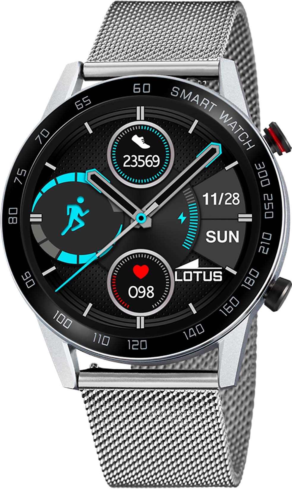 Lotus Smartwatch »50017/1«, (Armbanduhr, Herrenuhr, Edelstahlarmband, Schrittzähler, Geschenkidee)