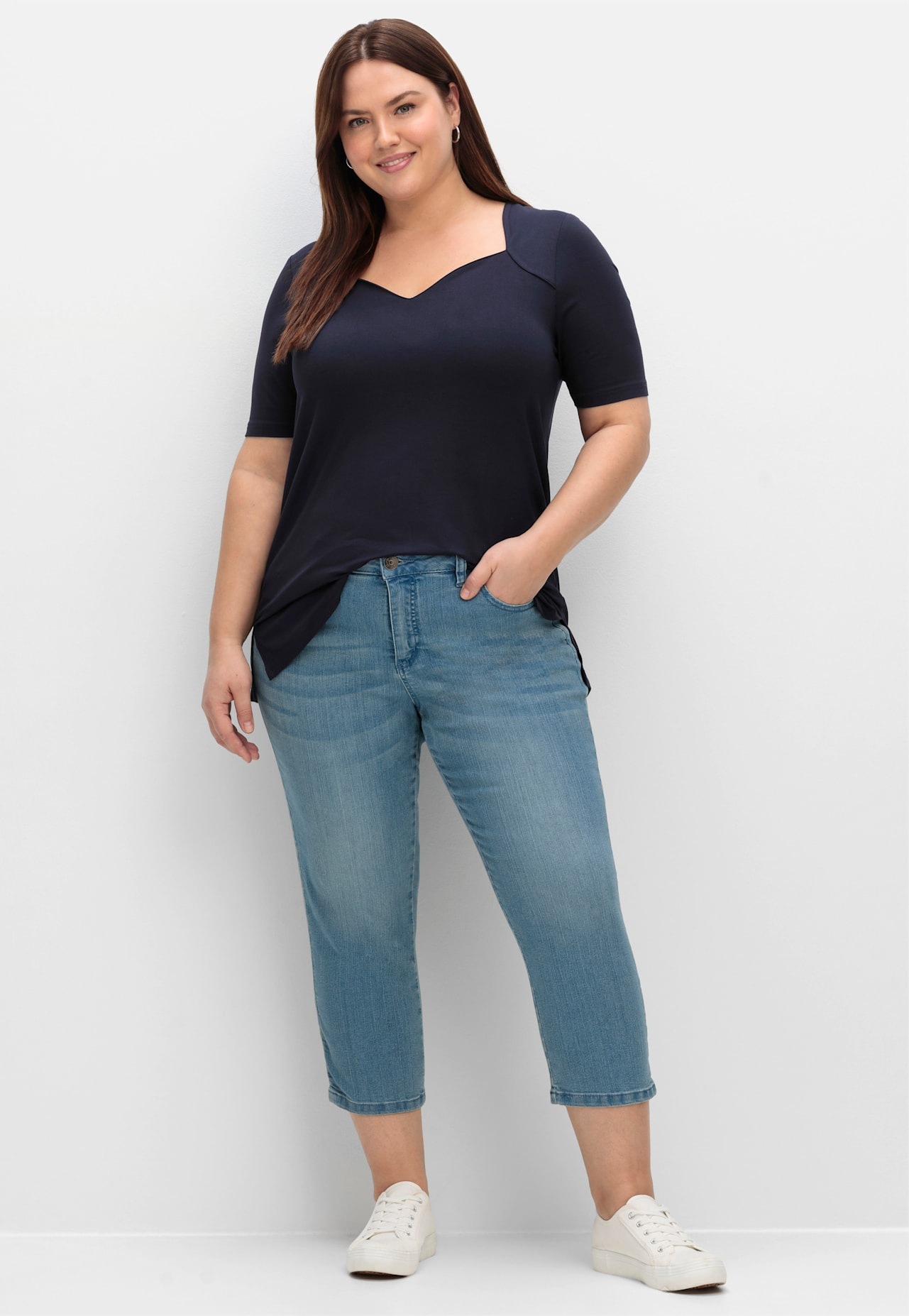 Sheego Kurzarmshirt "T-Shirt", (1 tlg.) günstig online kaufen