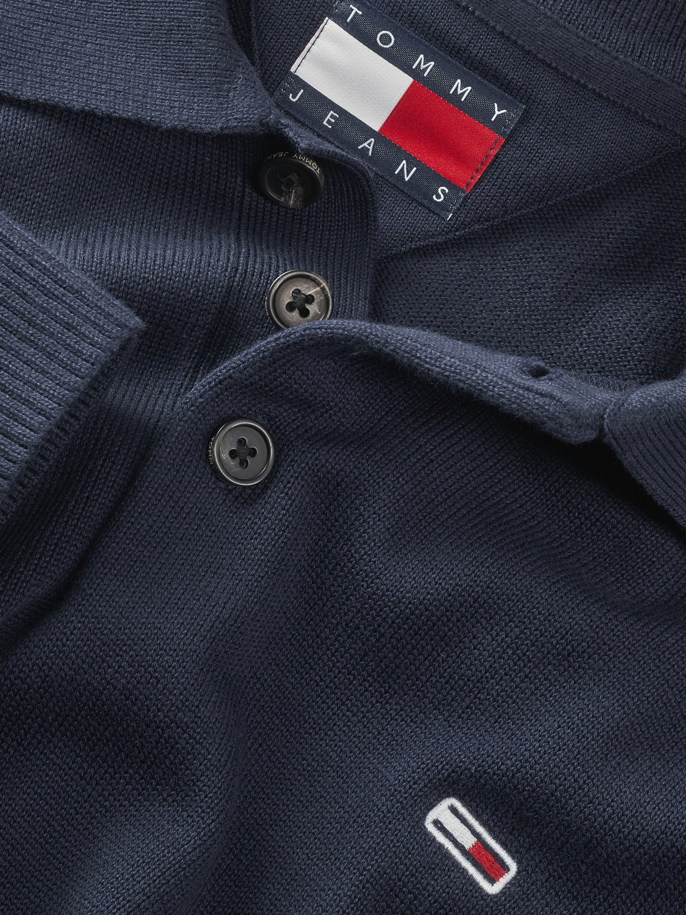 Tommy Jeans Polokragenpullover »TJM SLIM ESSENTIAL POLO SWEATER«, mit Logostickerei
