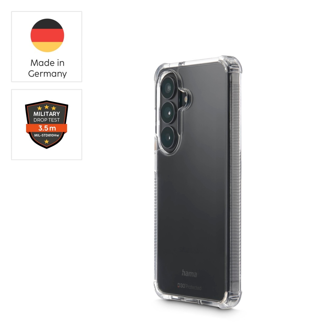 Hama Smartphone-Hülle »Handyhülle mit D3O-Technologie für Samsung Galaxy S26 FE« Smartphones D3O-Technologie, Fallschutz bis 3,5 m, 4H-Kratzschutz
