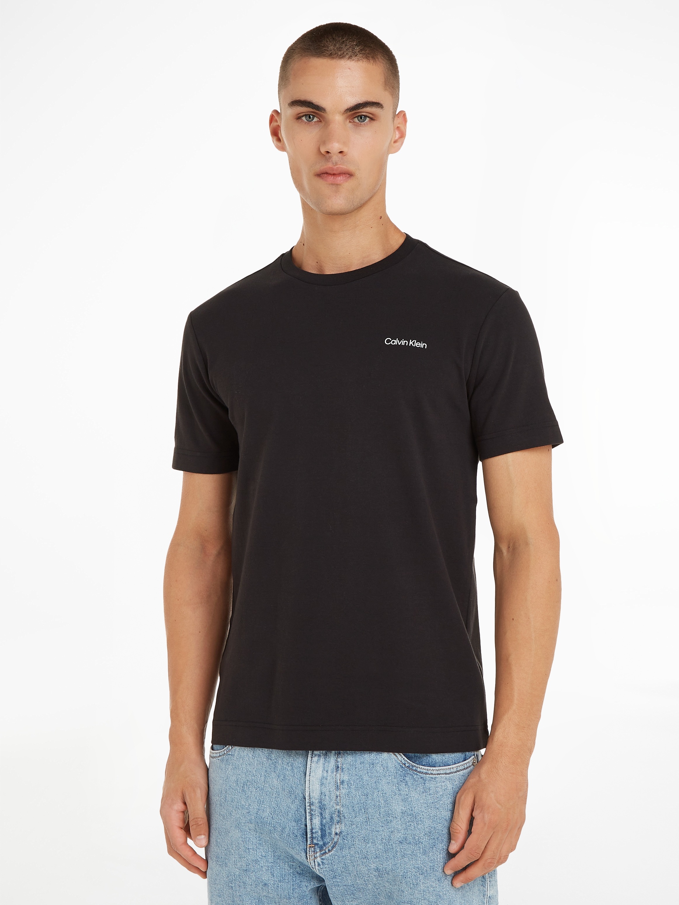 Calvin Klein T-Shirt "Micro Logo", aus dickem Winterjersey, mit Logoprint günstig online kaufen