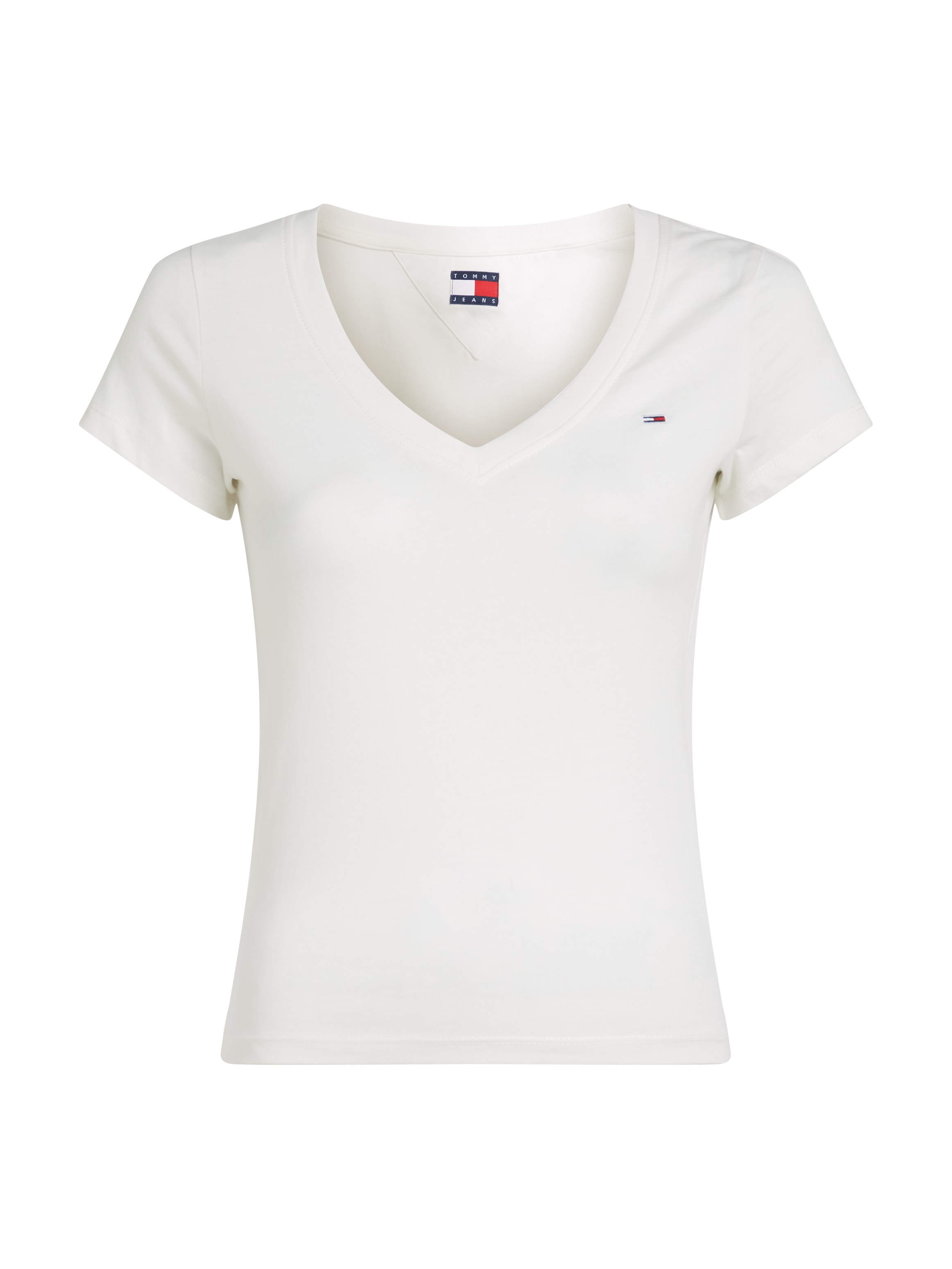 Tommy Jeans T-Shirt »TJW SLIM V-NECK TEE«, mit Logo-Stickerei