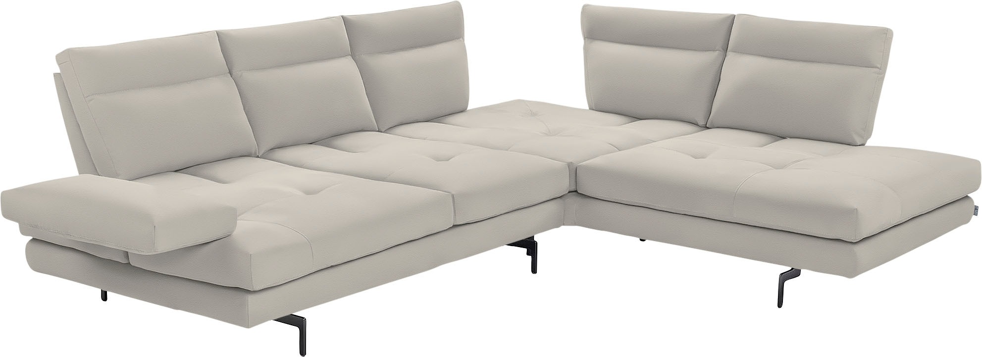 CALIA ITALIA Ecksofa »Toby Wing, L-Form, Designsofa mit sensationellem Sitzkomfort«, Sitztiefenverstellung, funktionale Ecke, Füße in schwarz matt