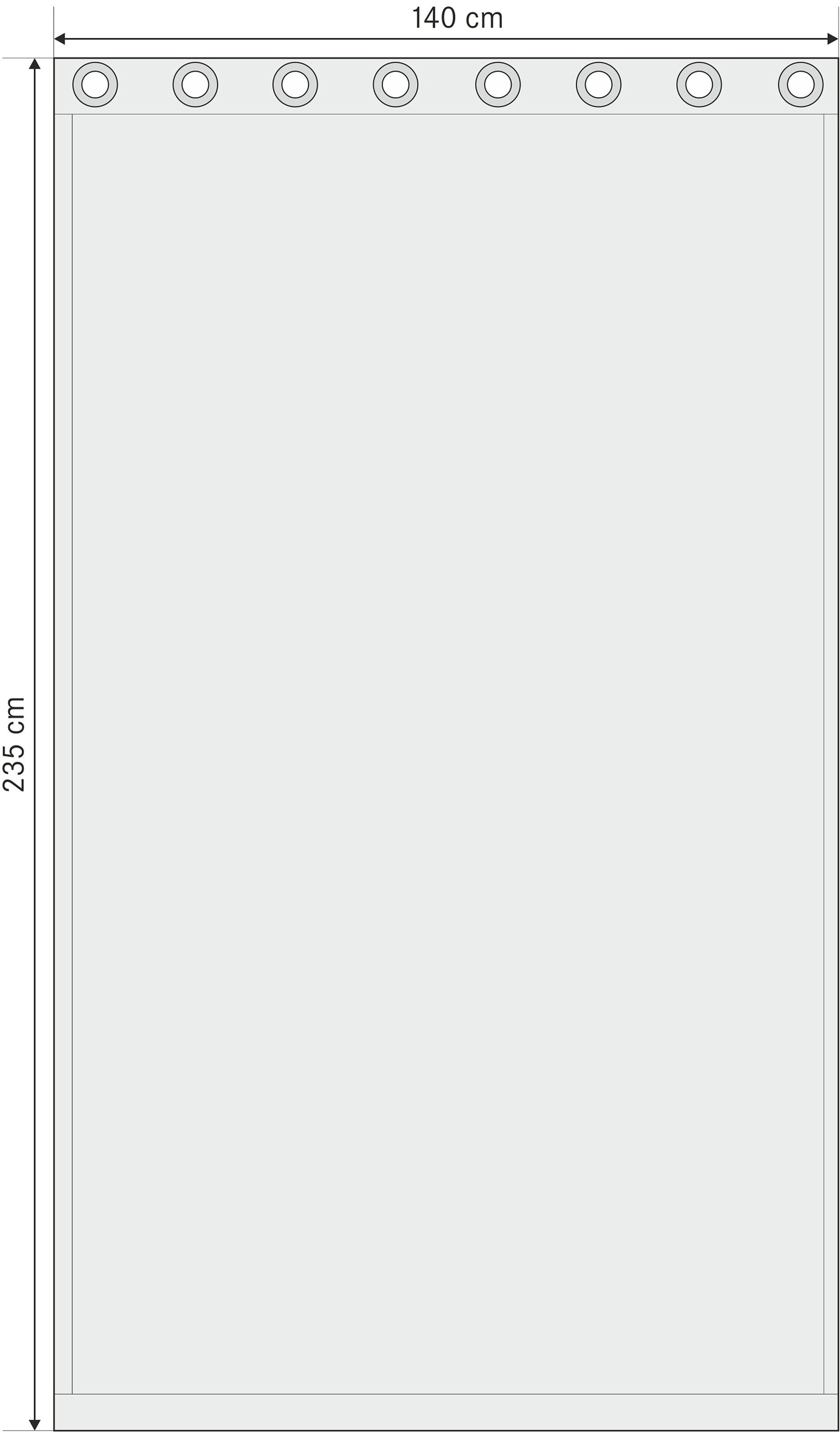 Happy Home Vorhang "MIRANDA" Ösen 1 Stk. tlg. HxB: 235x140, halbtransparent günstig online kaufen