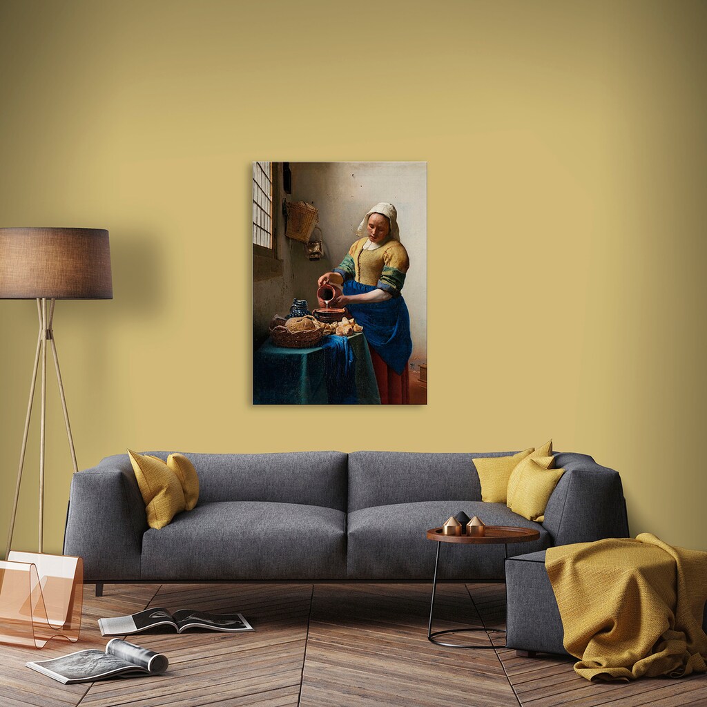 Art for the home Leinwandbild »Het melkmeisje, Jan Vermeer, ca. 1660«