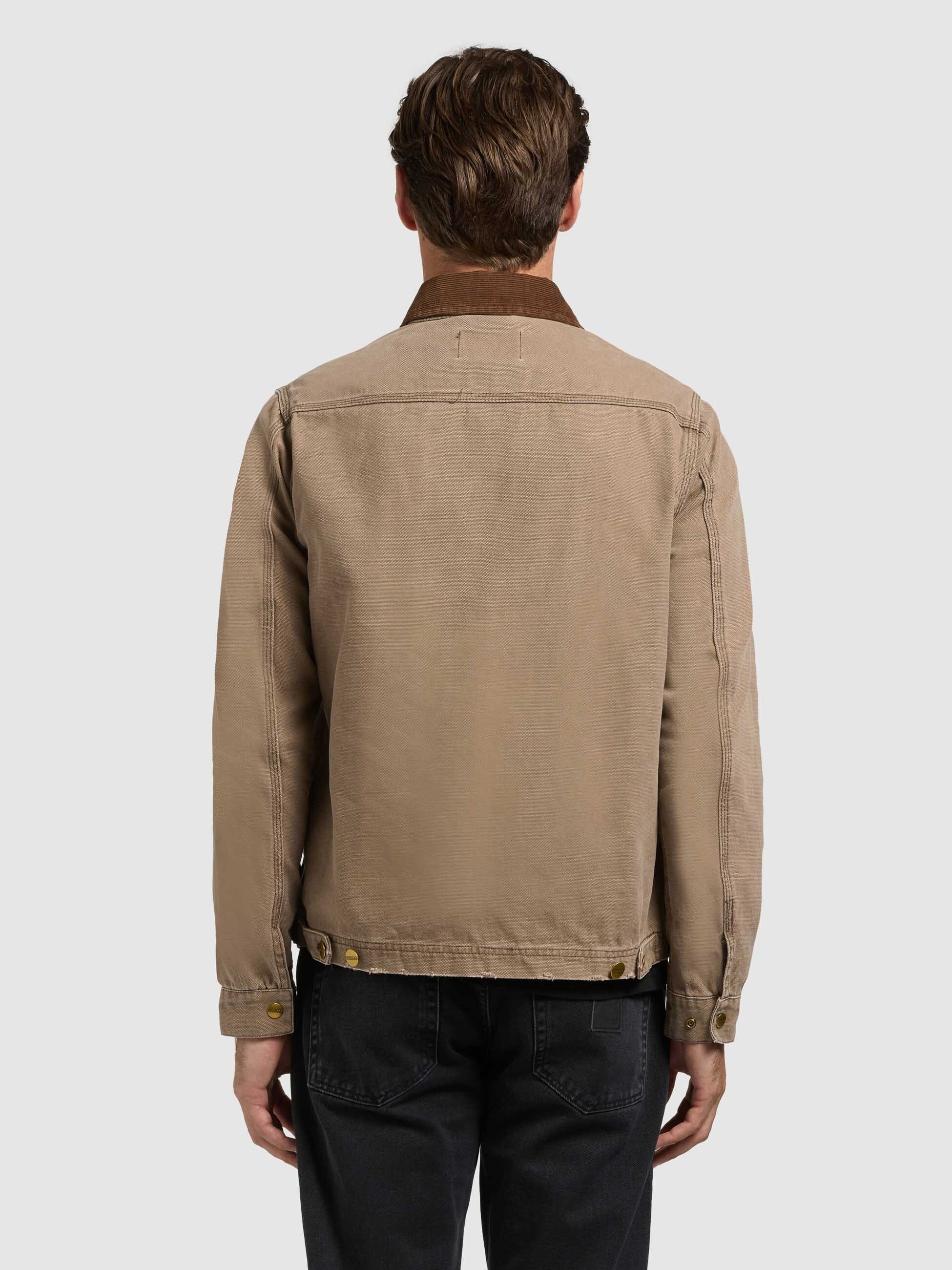 Blouson KHUJO "DEDDY", Herren, Gr. XL, braun, Canvas, 100% Baumwolle, regular fit, mit Druckknopf, Jacken Blouson 3