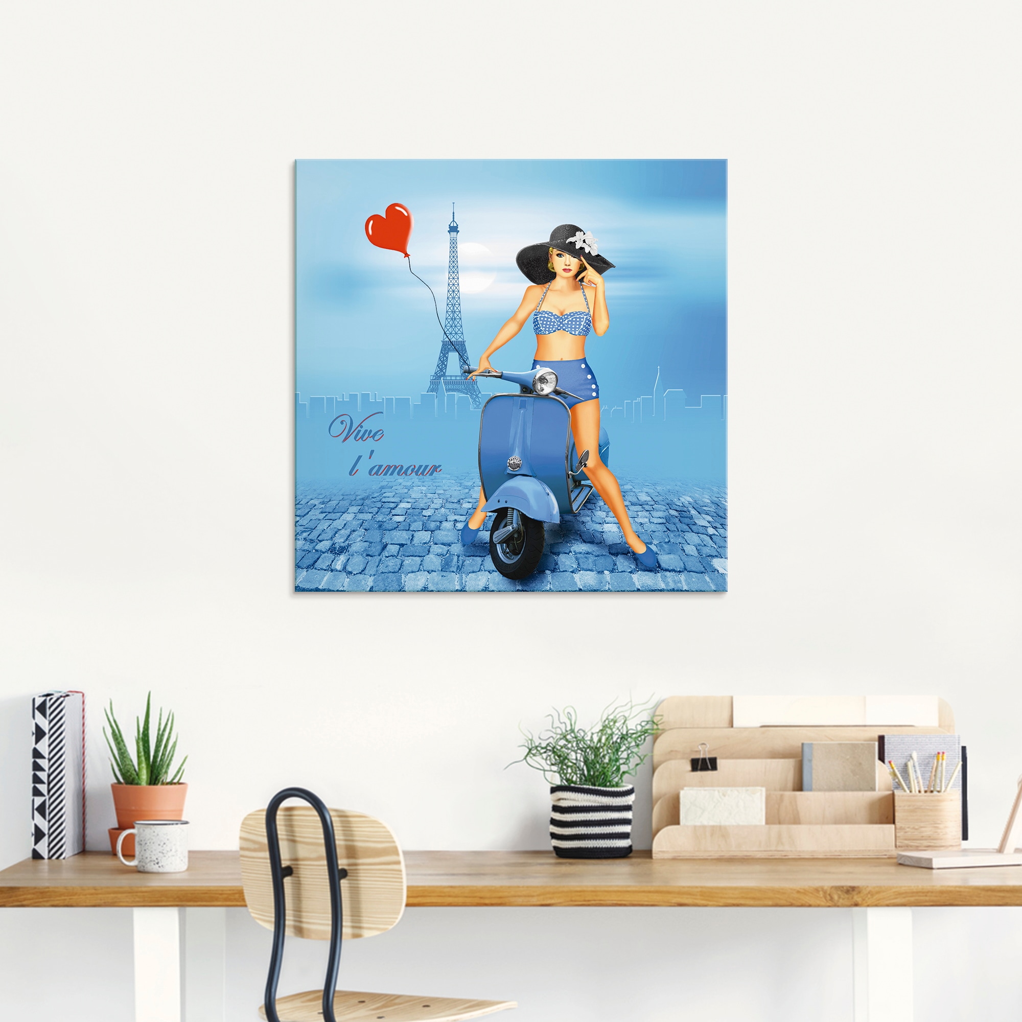 Artland Glasbild »Es lebe die Liebe«, Frau, (1 St.), in verschiedenen Größen