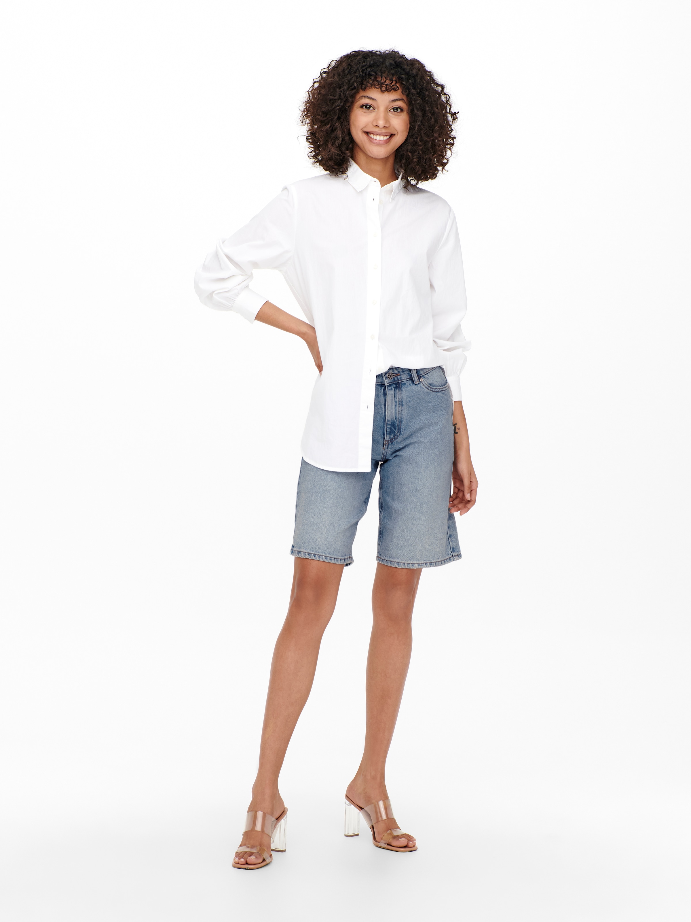 ONLY Jeansshorts »ONLSONNY HW WIDE DNM SHORTS NOOS« Baumwolle, regular fit, High Waist