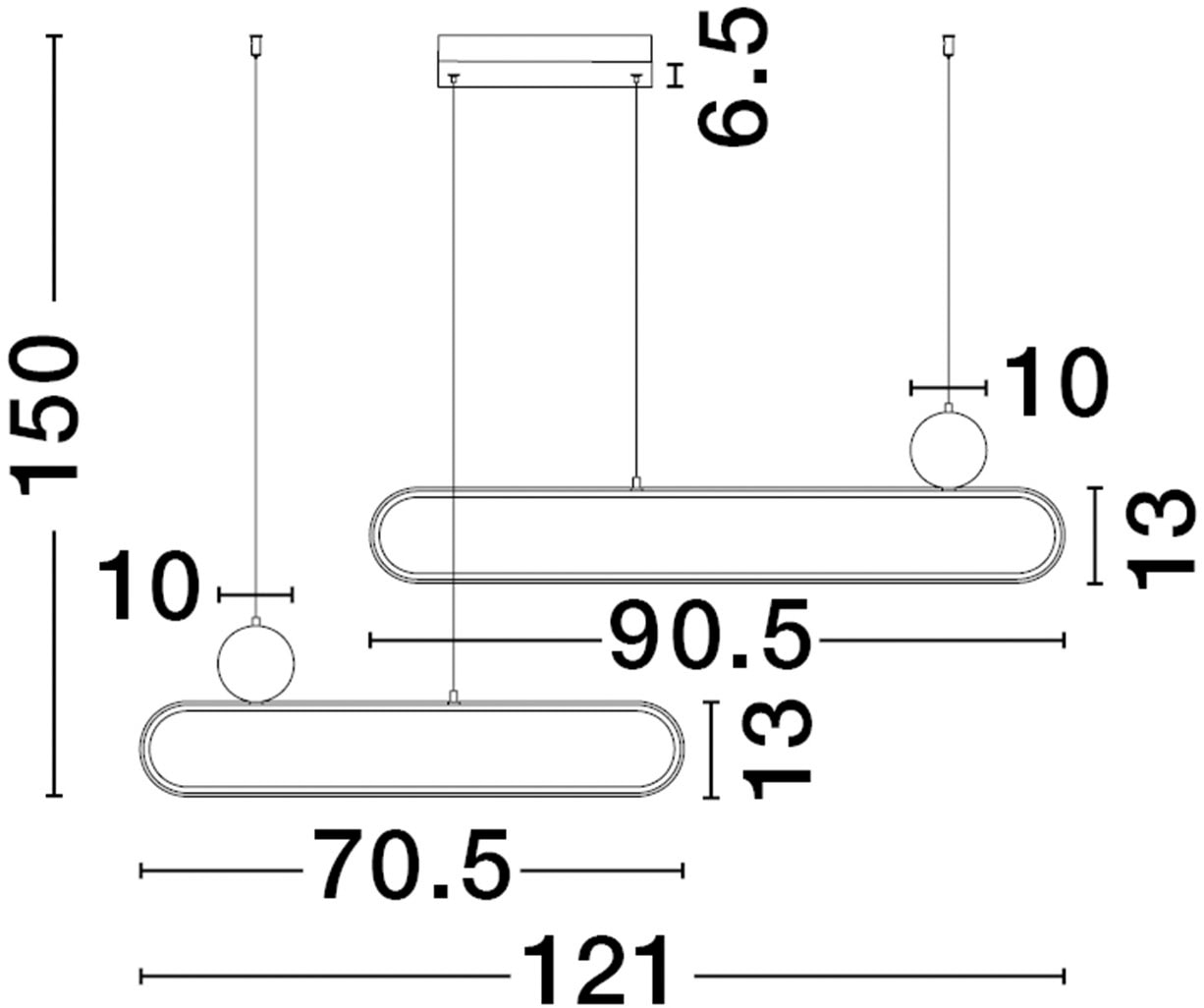 Nova Luce Pendelleuchte »LIAISE«, 2 flammig