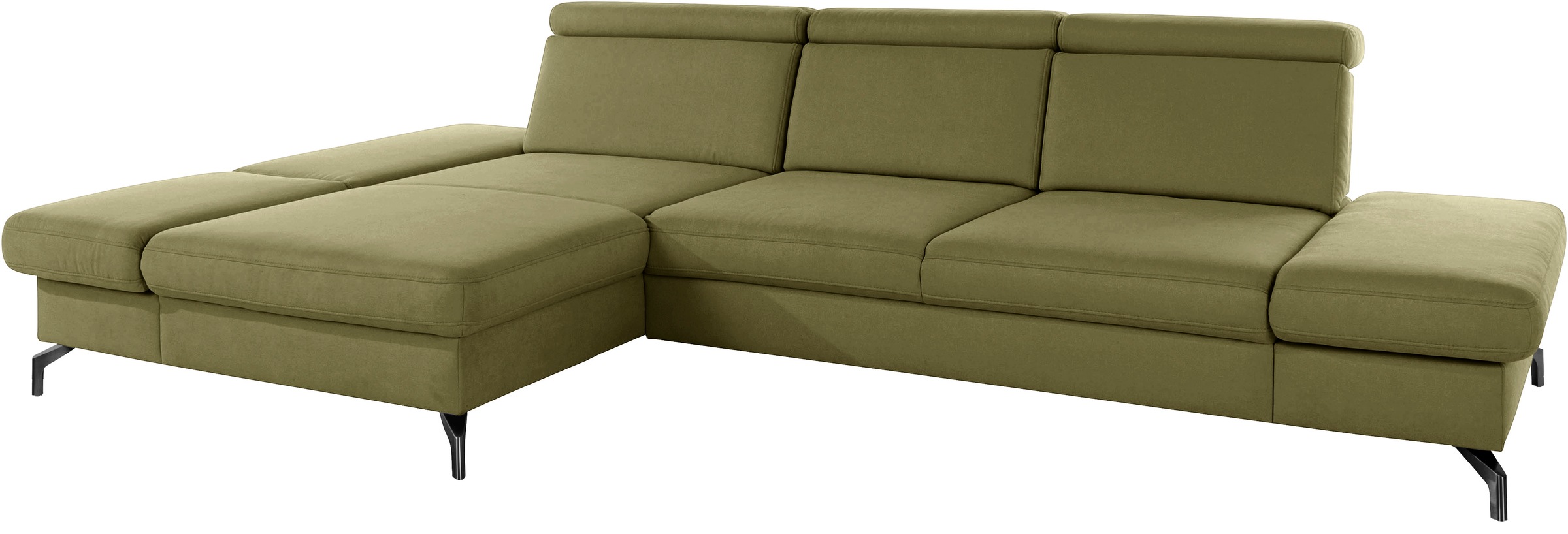 sit&more Ecksofa »Brisbane L-Form« Fußhöhe 12 cm, inklusive Sitztiefen-, Armteil- und Kopfteilverstellung
