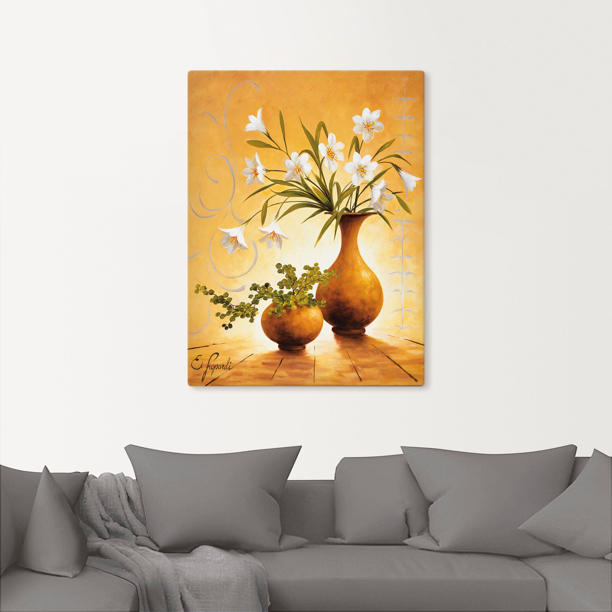 Artland Wandbild »Italienische Blumen III«, Vasen & Töpfe, (1 St.), als Alubild, Leinwandbild, Wandaufkleber oder Poster in versch. Größen