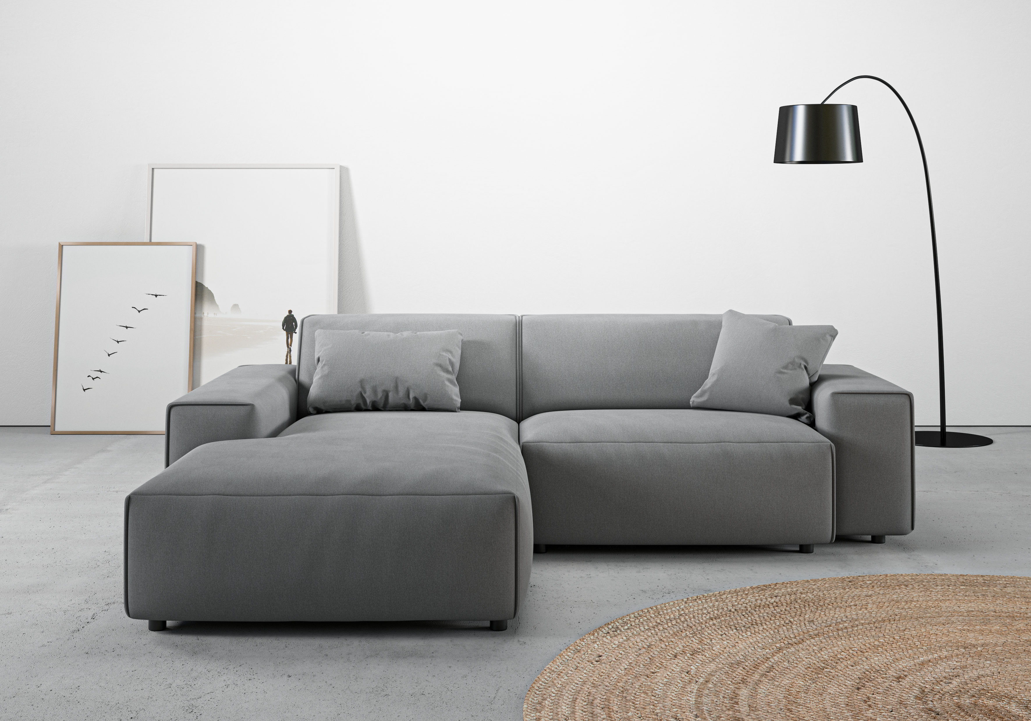Home affaire Ecksofa "Glimminge L-Form auch in Breitcord, Feincord + Easy care-Bezug," Breite 234, Zierkissen