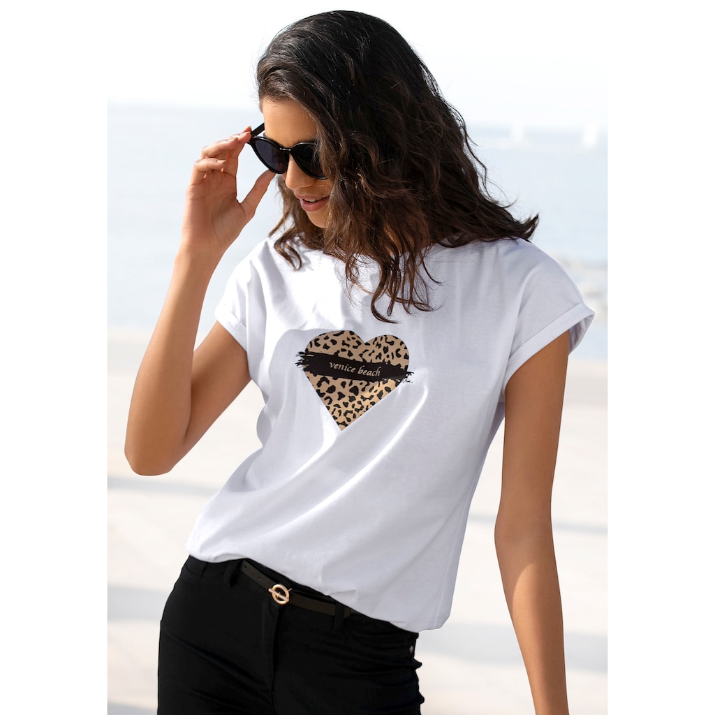 Venice Beach Kurzarmshirt mit Frontprint