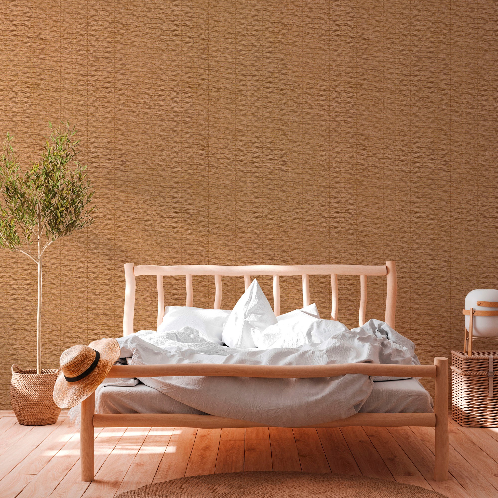 A.S. Création Vliestapete »Hygge«, Flechtoptik-glänzend-Strukturmuster, Metallic Tapete Struktur Tapeten Wohnzimmer Schlafzimmer Küche Design