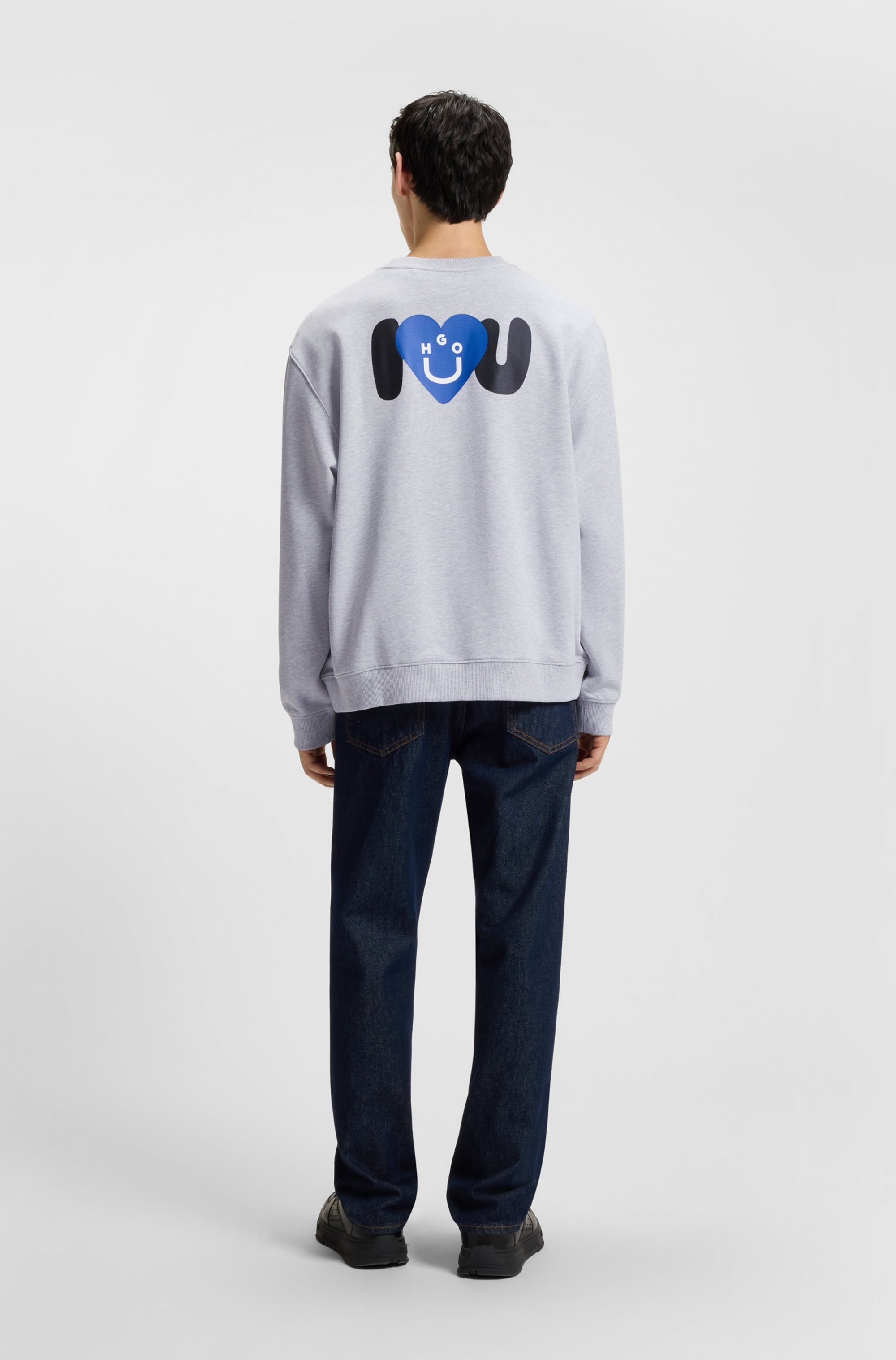 HUGO Blue Sweatshirt »Oversized Crew«, Rundhals, mit Print