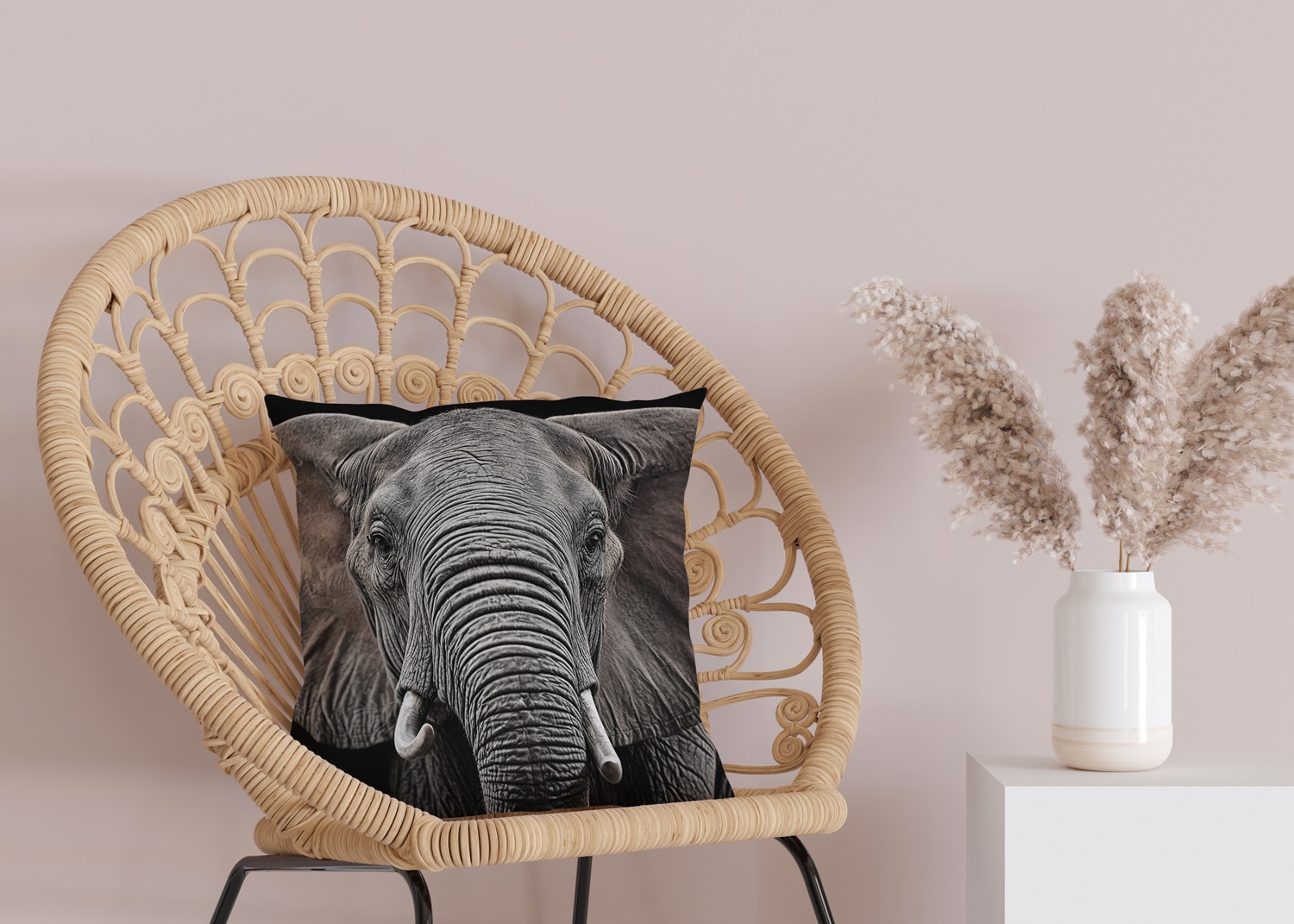 queence Dekokissen »Elefant«, Kissenhülle mit HD Premium Druck, geruchsneutral, 40x40cm