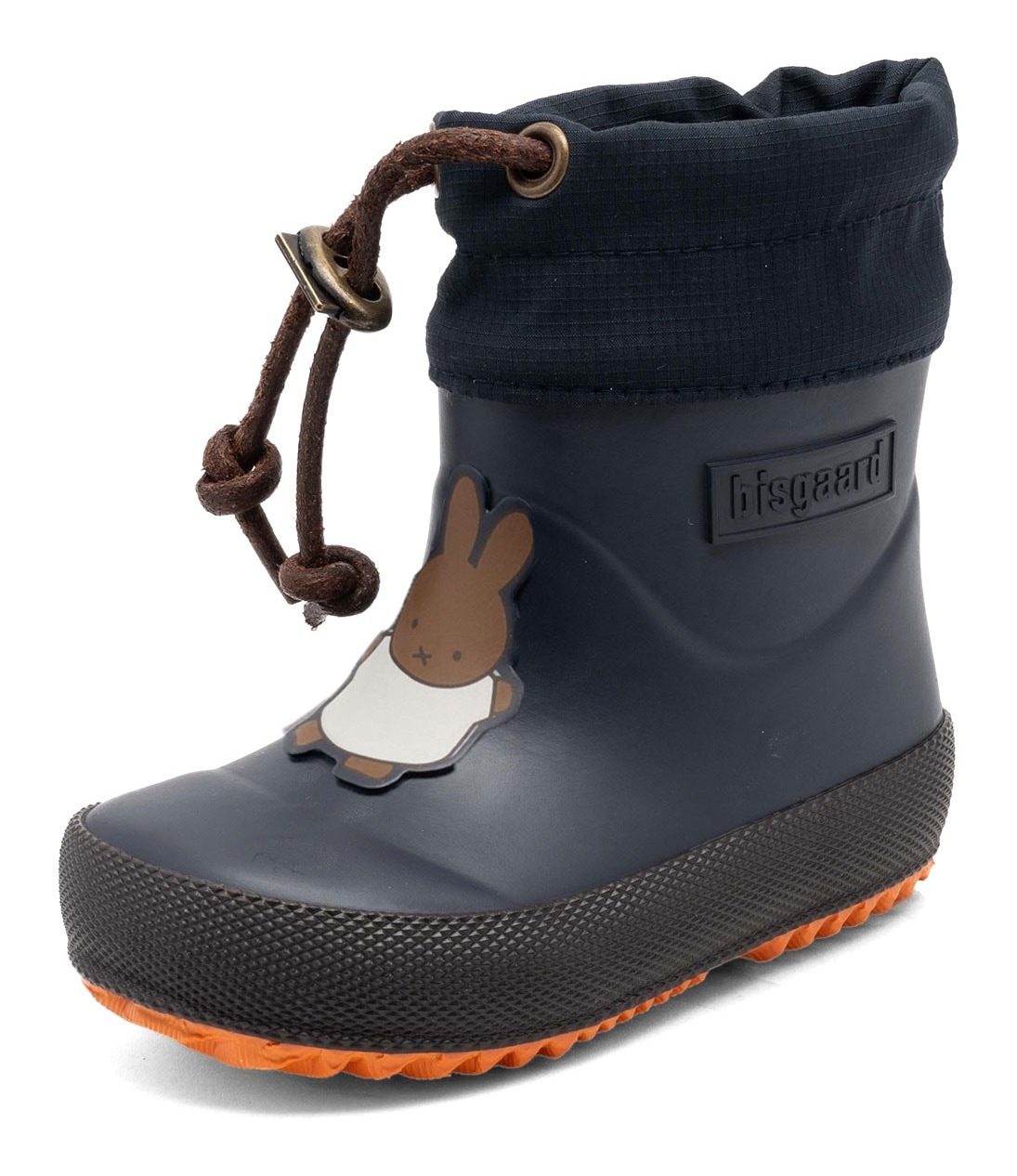 BISGAARD Mädchen Gummistiefel "miffy x bisgaard thermo rubber", Gr. 27schwarz navy, Gummi, Schuhe, Boots mit süßem Hasen-Motiv, Größenschablone zum