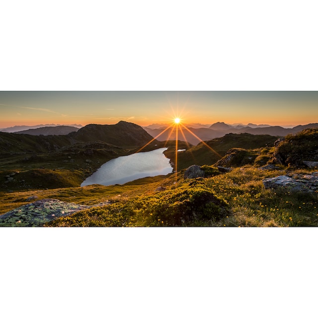 Bönninghoff Leinwandbild, Sonnenuntergang-Berge, (1 St.), BxH: 140x60 cm  bestellen | BAUR