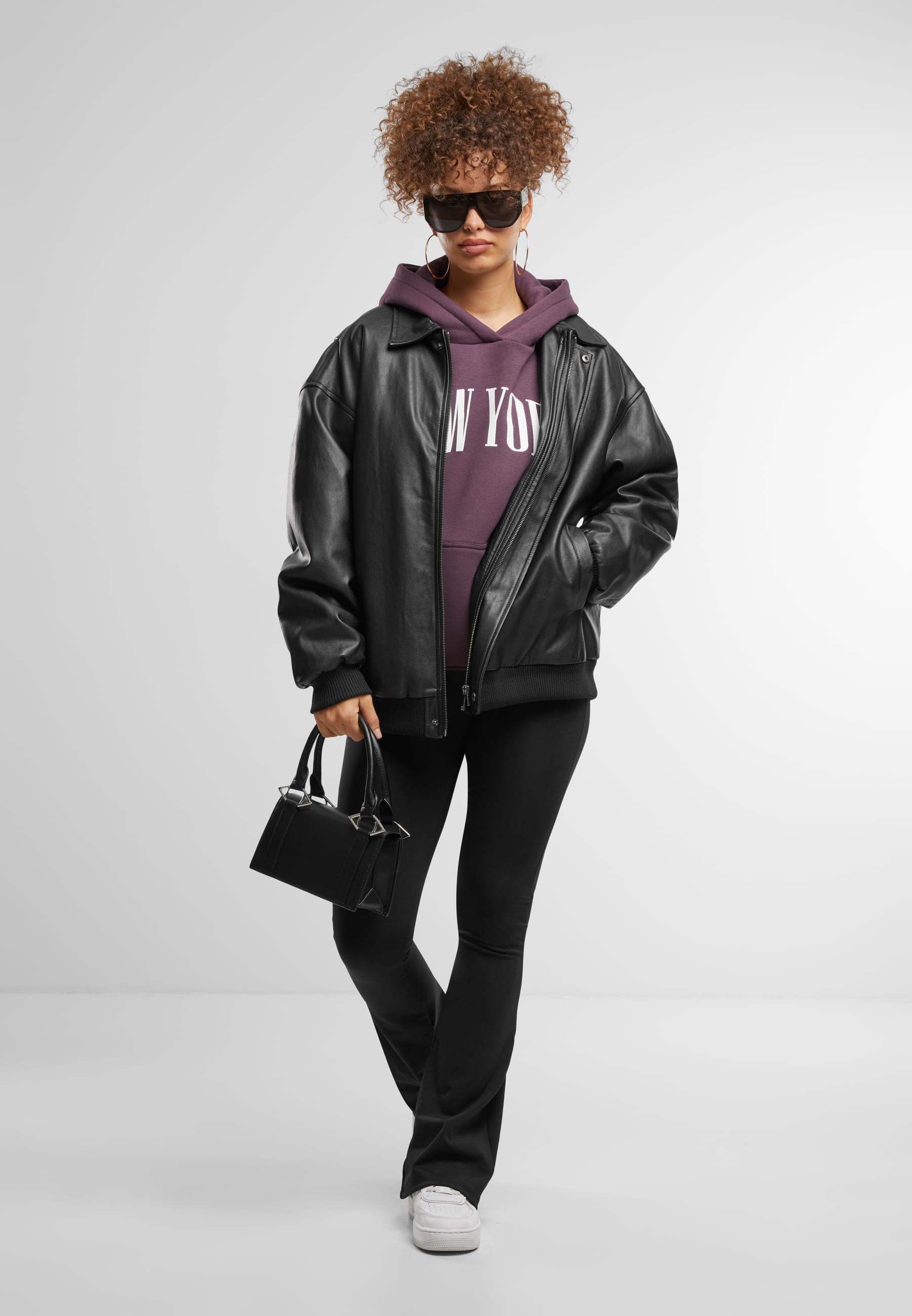 Miss Tee Kapuzenpullover »Miss Tee New York Ladies Fluffy Hoody«, (1 tlg.)