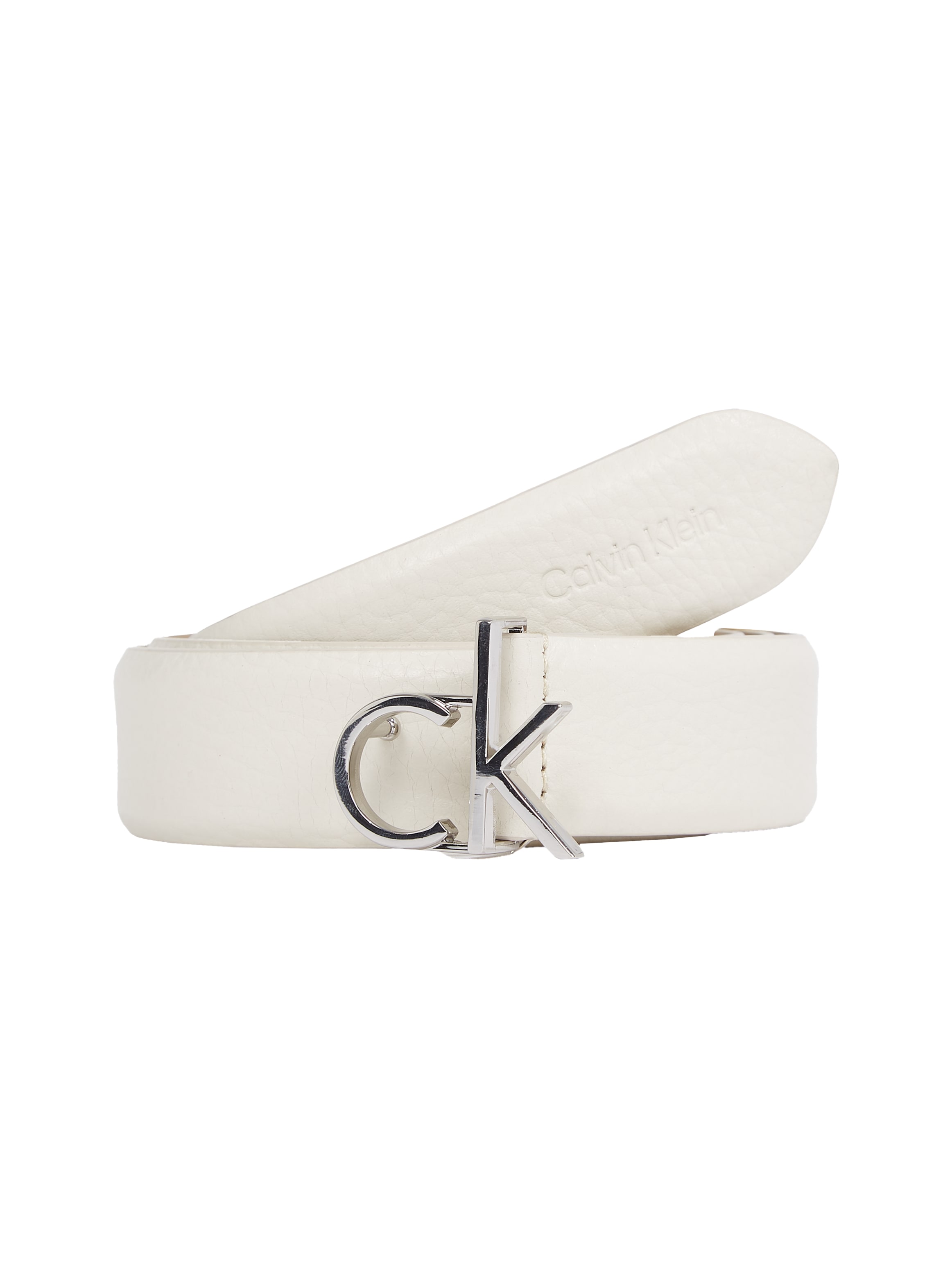 Ledergürtel »CK LOGO BUCKLE BELT 3.0_PBL«, mit Logoprägung als Schließe