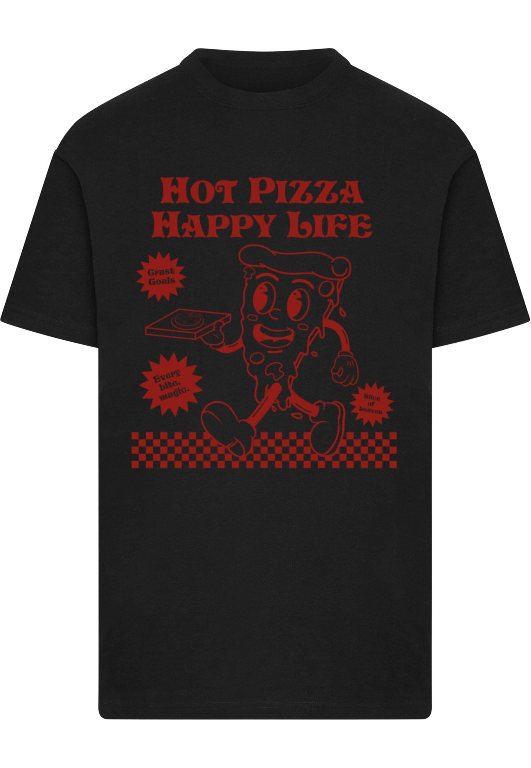 Merchcode T-Shirt "Merchcode Hot Pizza Happy Life Tee" 1 Stk. tlg. günstig online kaufen