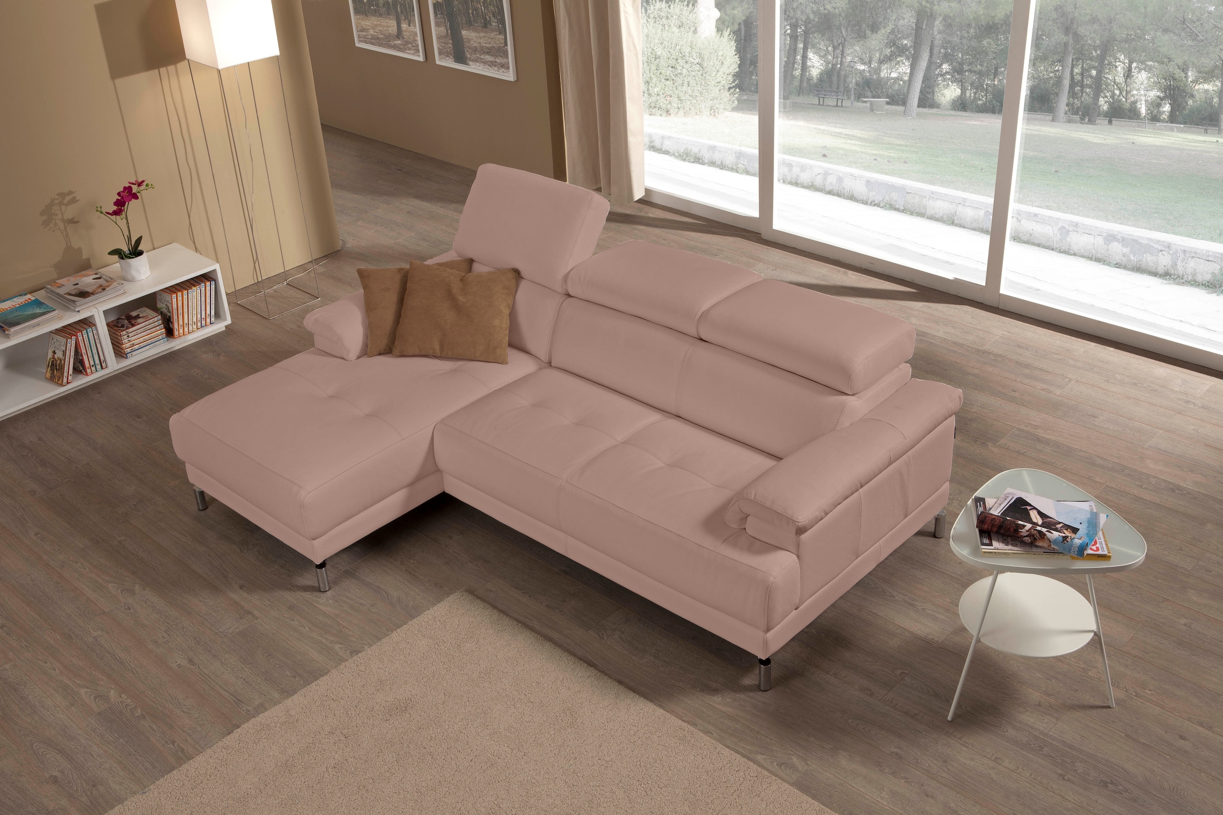 Egoitaliano Ecksofa »Soul, Design und Sitzkomfort auf hohem Niveau, tolle Details, L-Form«, mit Recamiere, inkl. Kopfteilverstellung