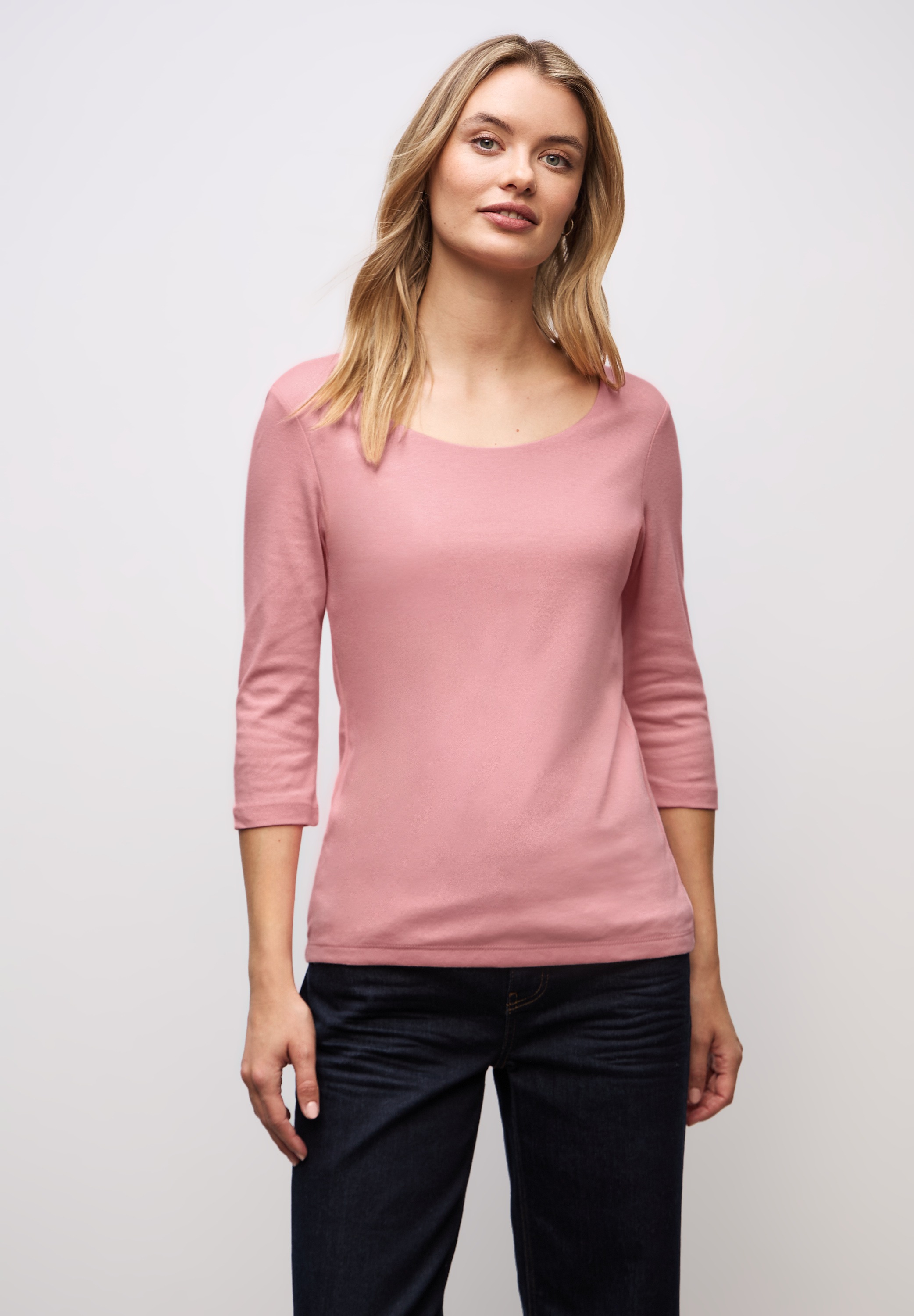 STREET ONE 3/4-Arm-Shirt in Unifarbe günstig online kaufen