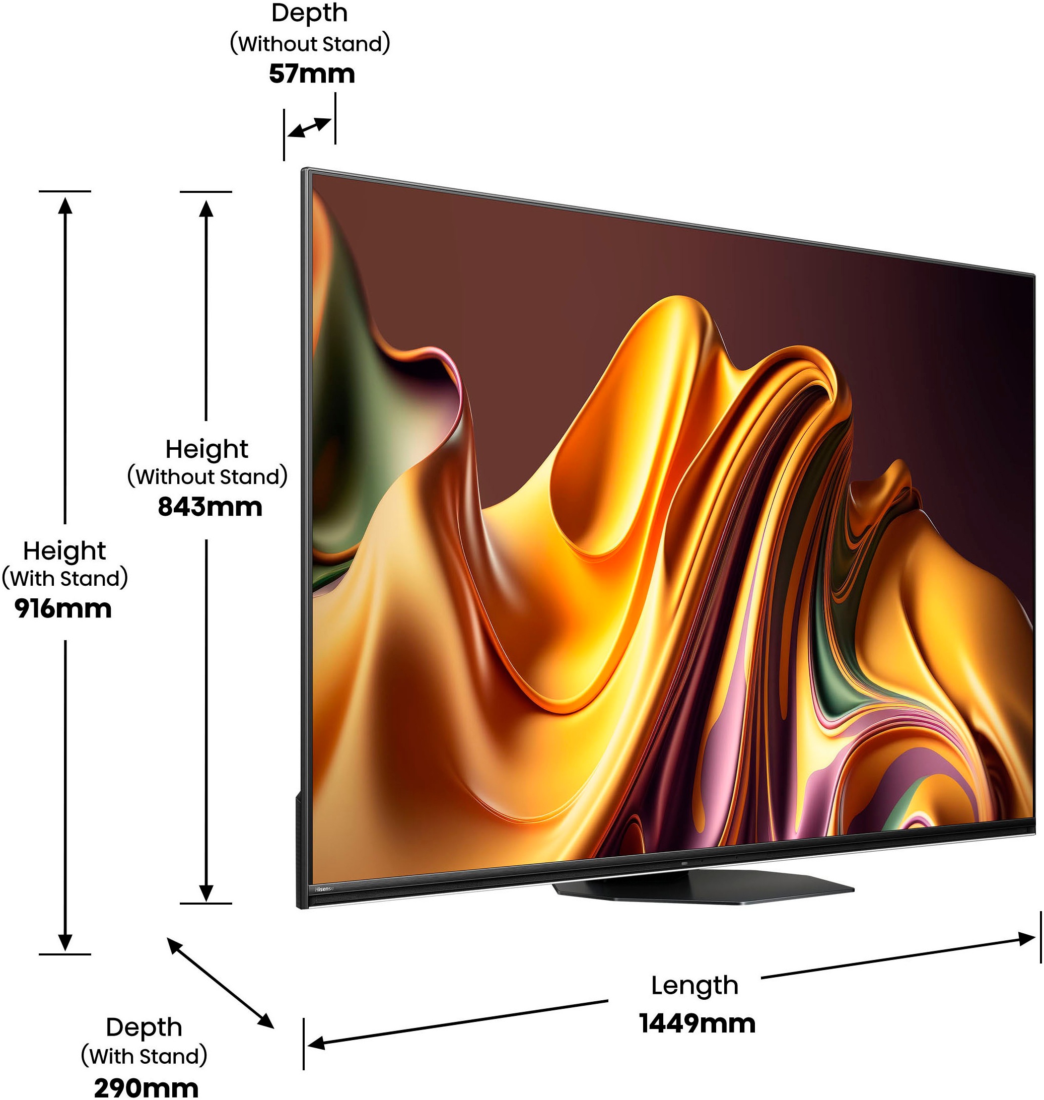 Hisense Mini-LED-Fernseher »65U8NQ«, 4K Ultra HD, Smart-TV, 4KUHD, ULED, Mini LED