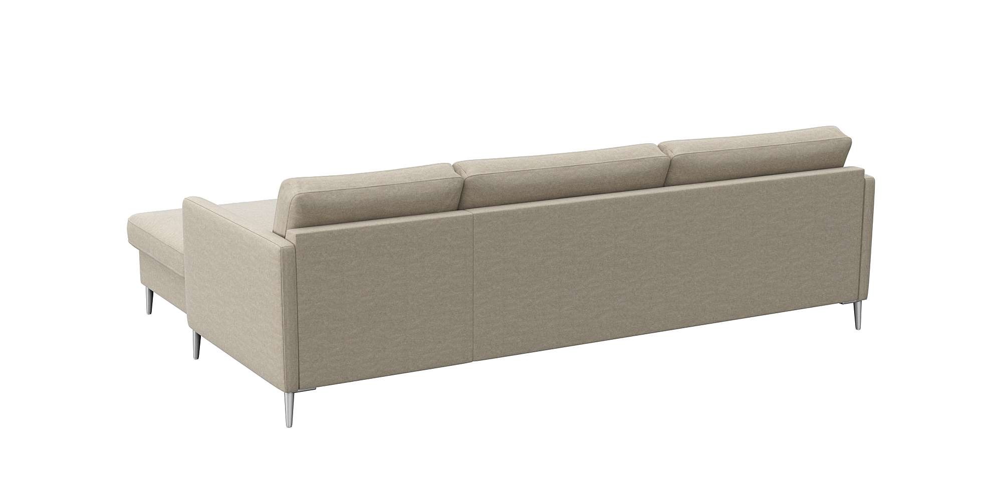 FLEXLUX Ecksofa »Fiore, super Sitzkomfort durch Kaltschaum im Sitz, L-Form«, schmale Armlehnen, Füße Alu