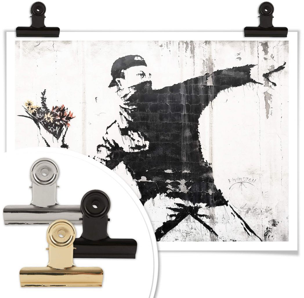 Poster Wall-Art Poster, Wandposter »Graffiti Blumenwerfer«, Menschen, Bild, | Wandbild, St.), kaufen Der Bilder BAUR (1