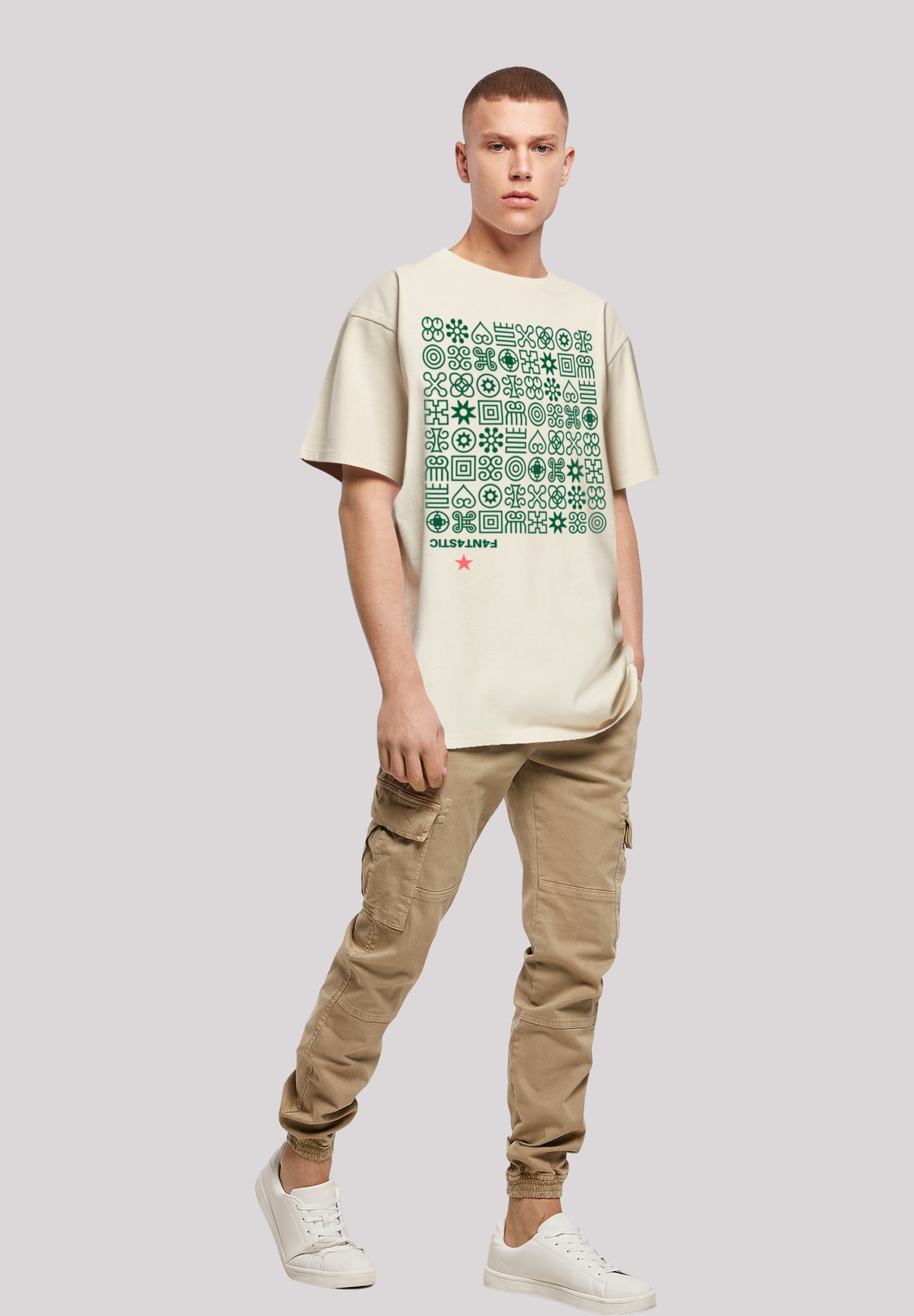 F4NT4STIC T-Shirt »Muster Grün Symbole«, Print